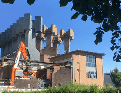 the back of the Contact building under construction.