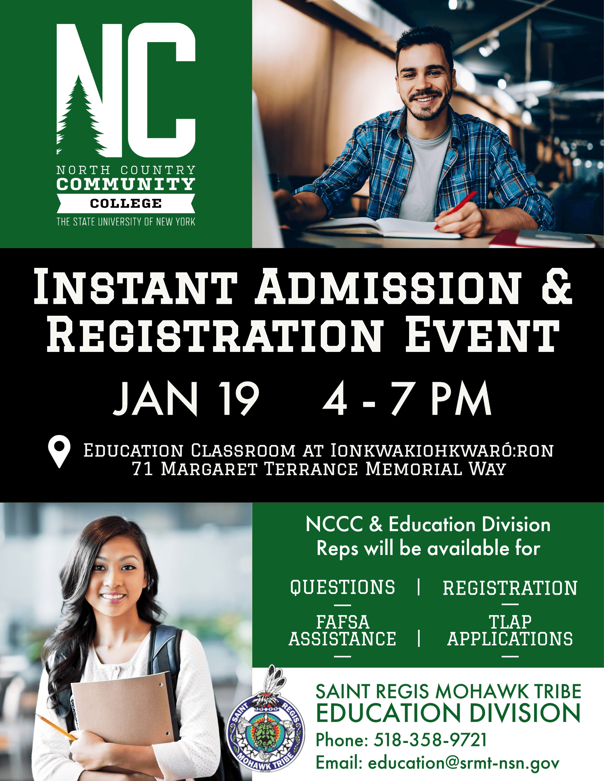 NCCC Instant Admission & Registration Event