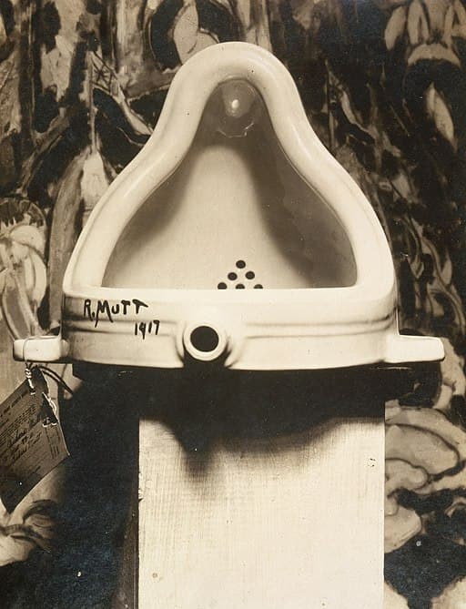 Photo of Marcel Duchamp's Fountain - the famous urinal sculpture