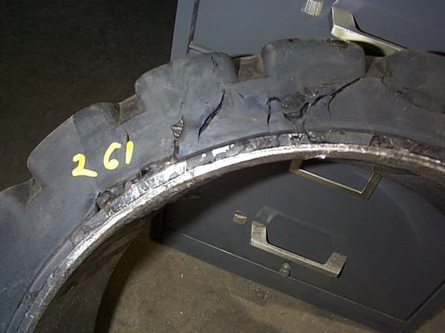 Sidewall Blowout on Forklift Tire