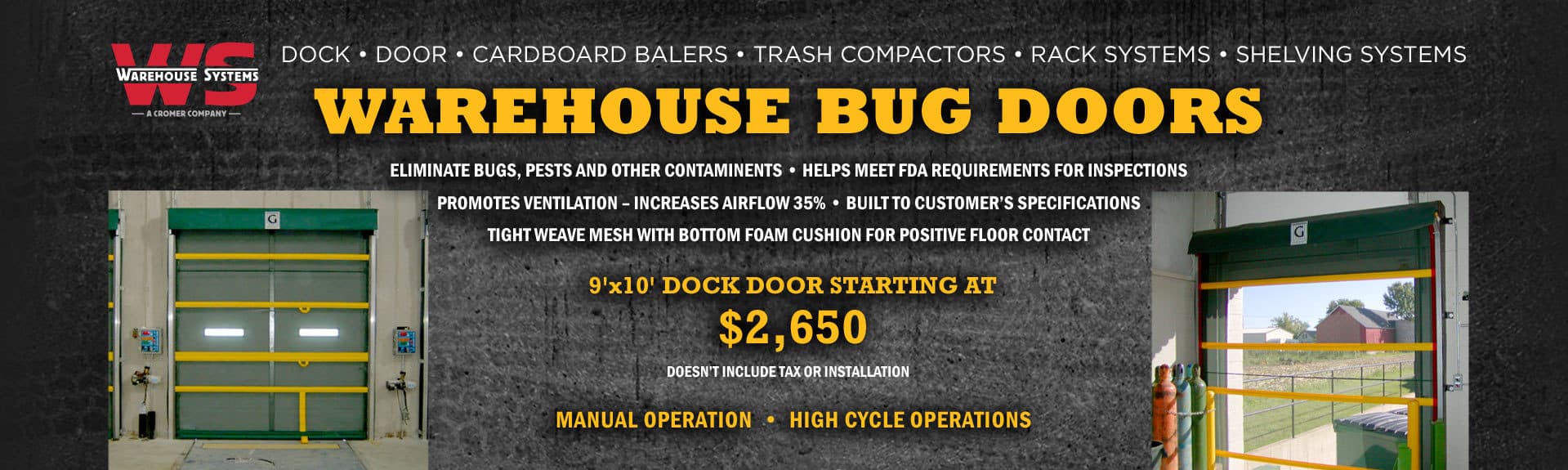 Warehouse Bug Door Sale