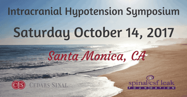 A banner advertising the 2017 intracranial hypotension symposium.
