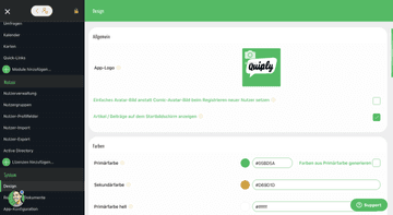 Quiply Mitarbeiter-App Anpassung des Logos an Corporate Design