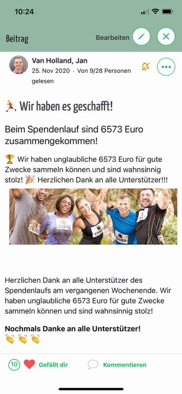 Ansicht der Quiply Mitarbeiter-App mit Beitrag Simplify: Machen Sie sich das Leben leichter