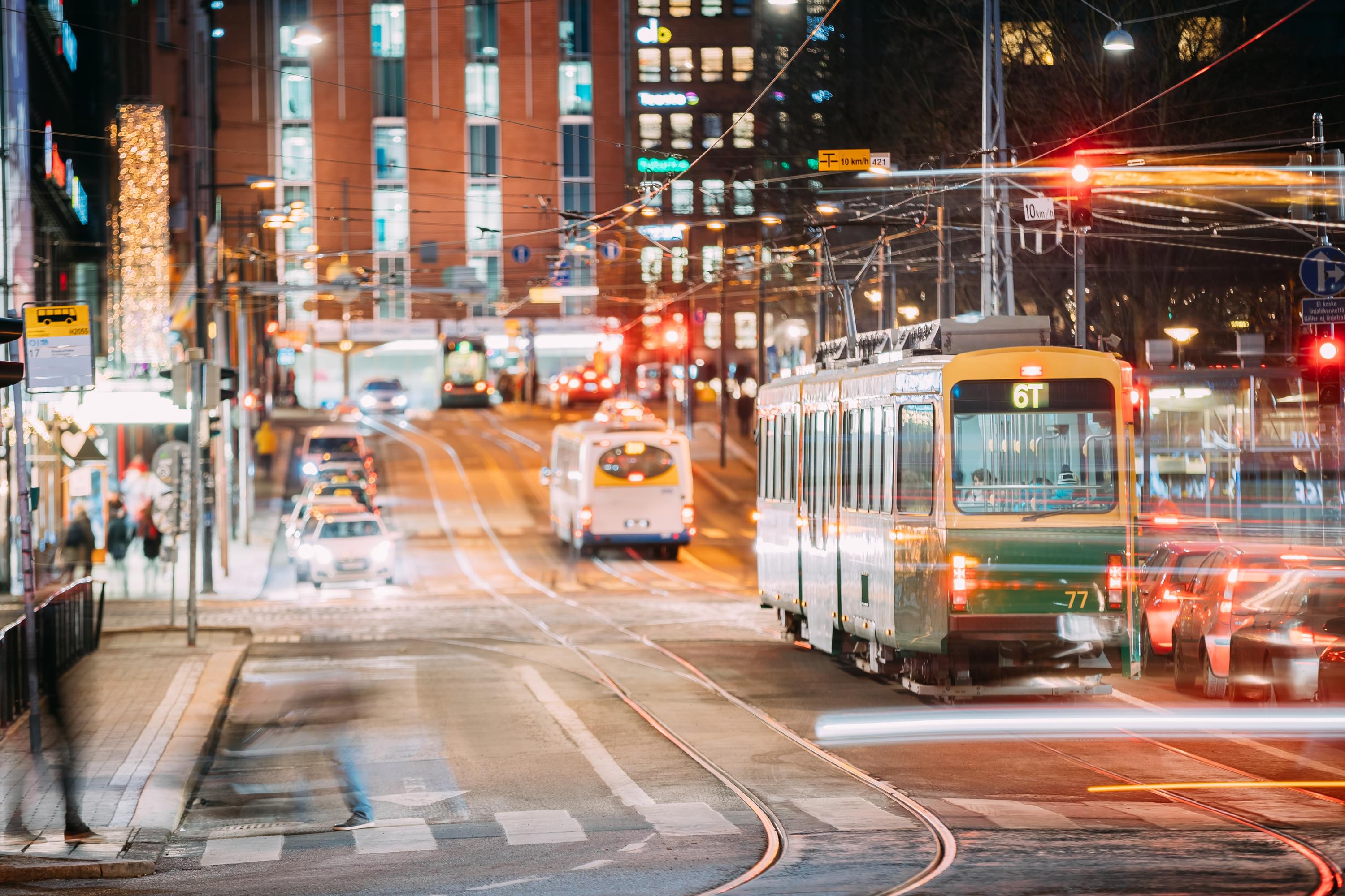 Kommunale Unternehmen Straßenbahn und Nahverkehr Helsinki Nacht