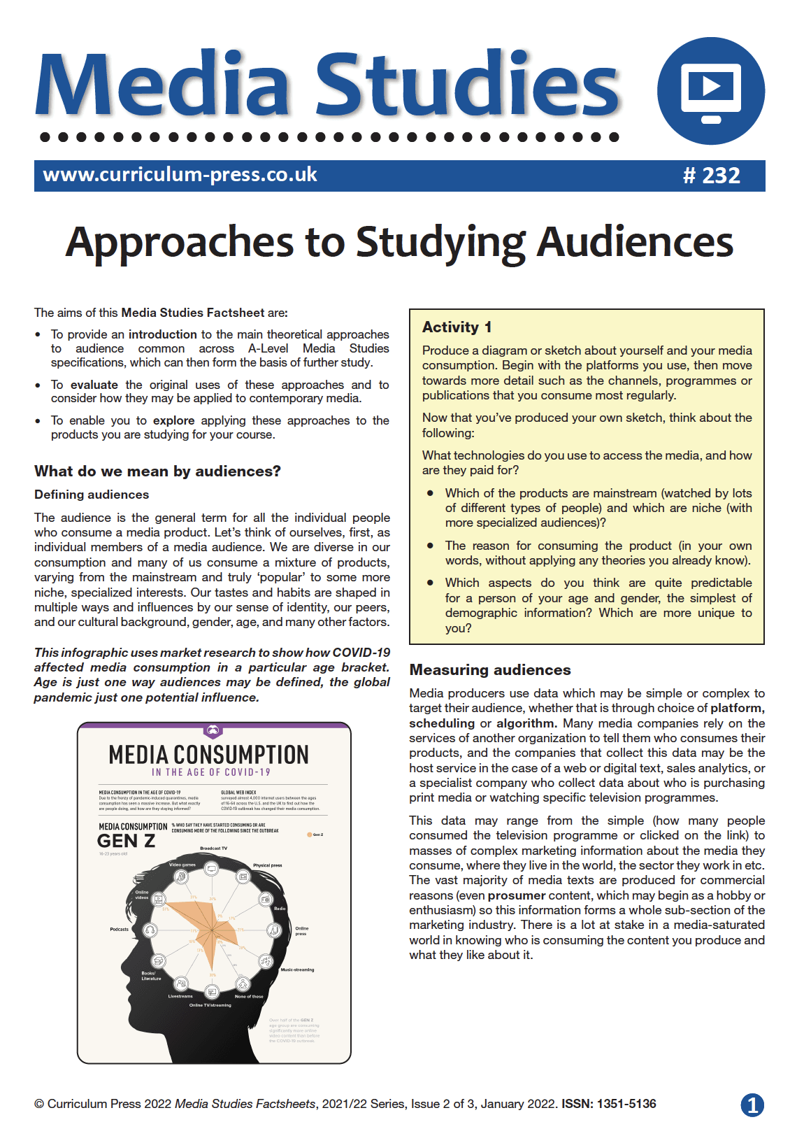 A Level Media Studies Factsheets | Teaching Resources | AQA, OCR, WJEC ...