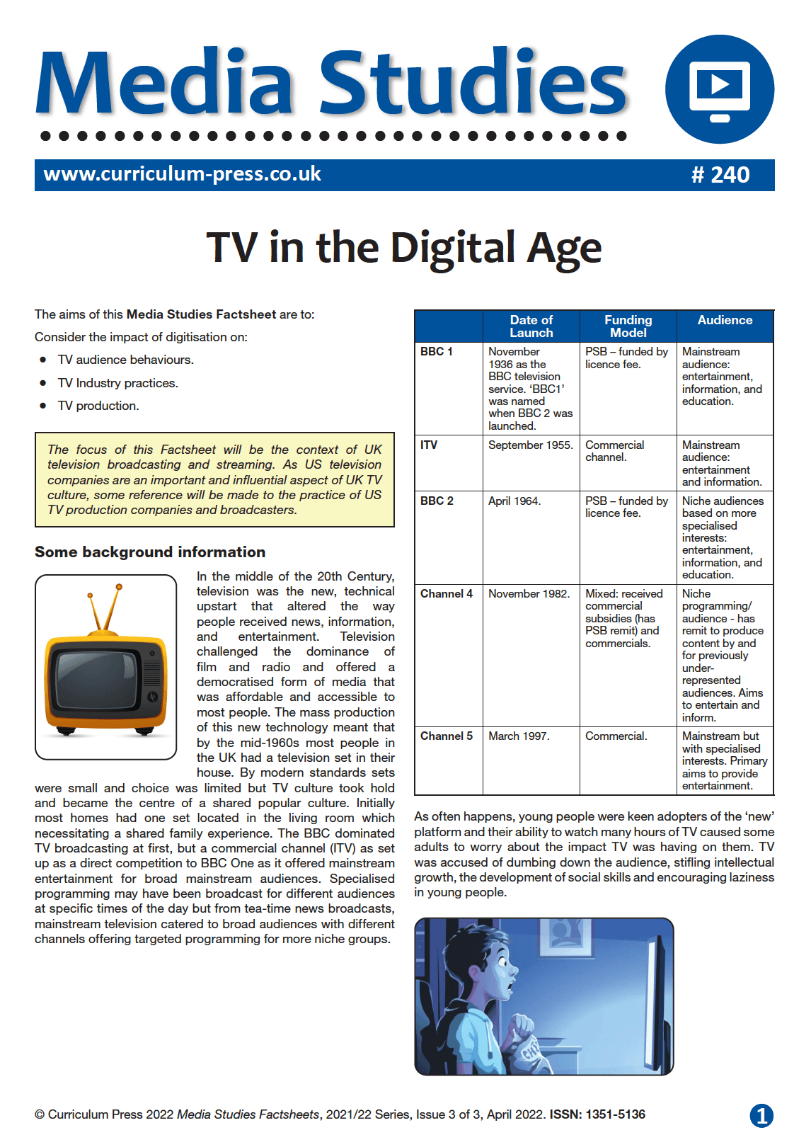 A Level Media Studies Factsheets | Teaching Resources | AQA, OCR, WJEC ...