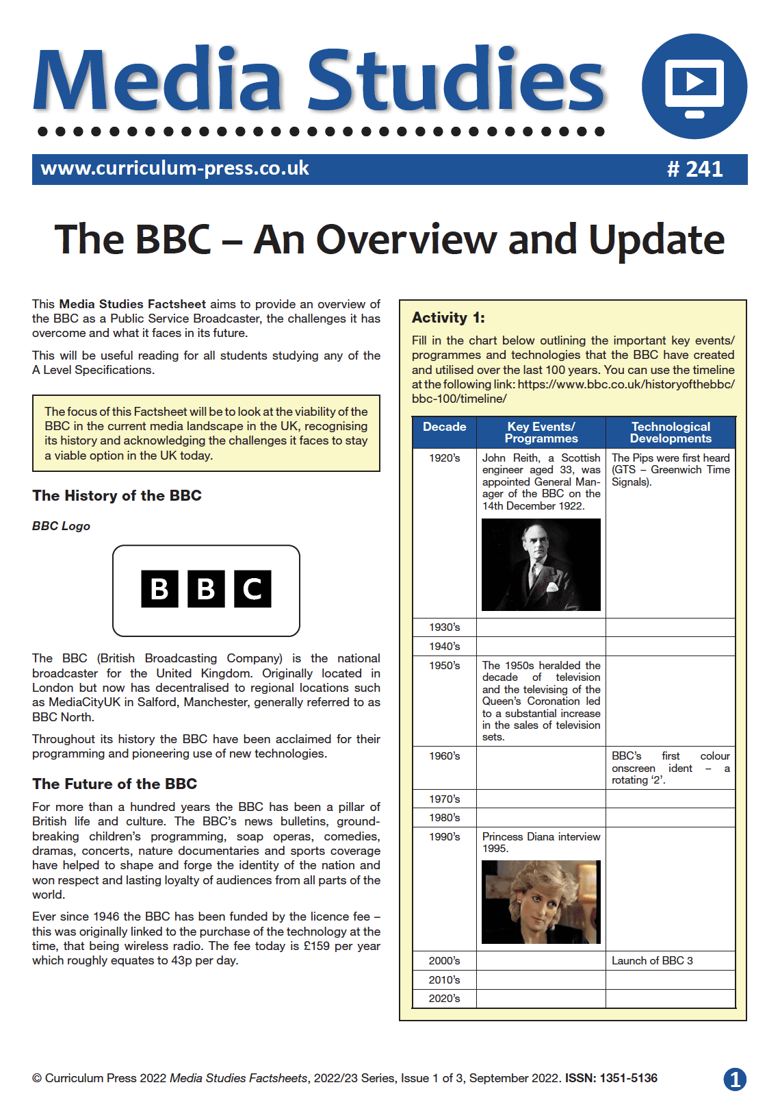 A Level Media Studies Factsheets | Teaching Resources | AQA, OCR, WJEC ...