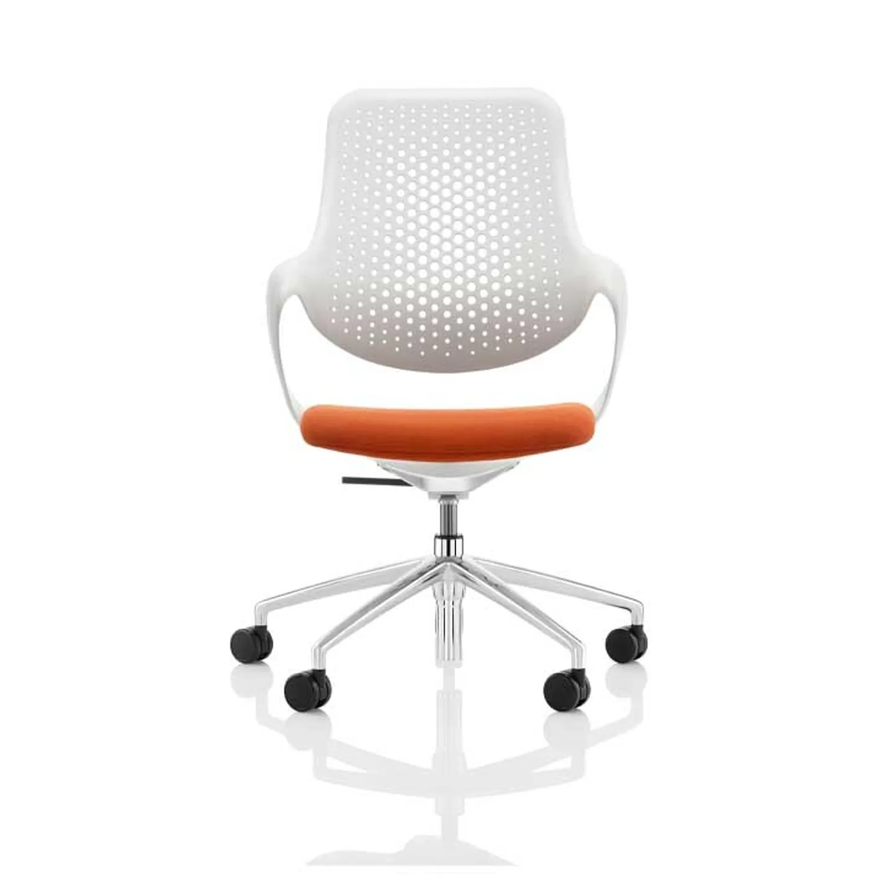 LOF Direct Boss Design Coza Chair White and orange front view