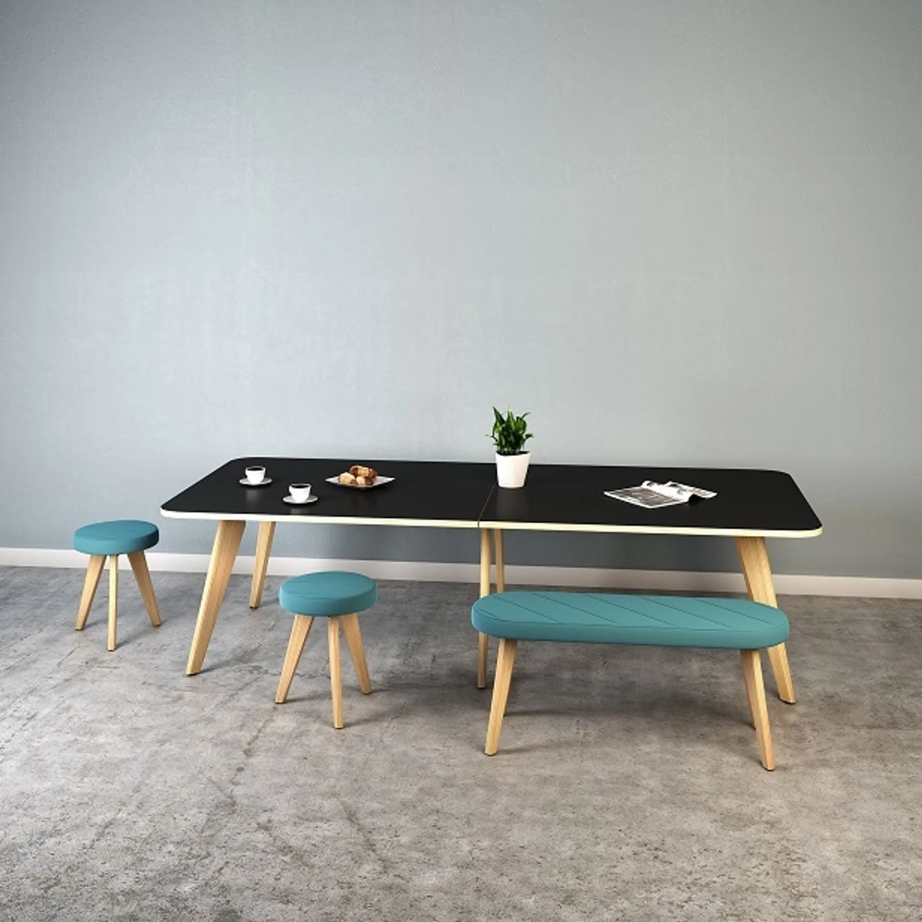 LOF Direct Arby Wooden Leg Meeting Table Moventi 5