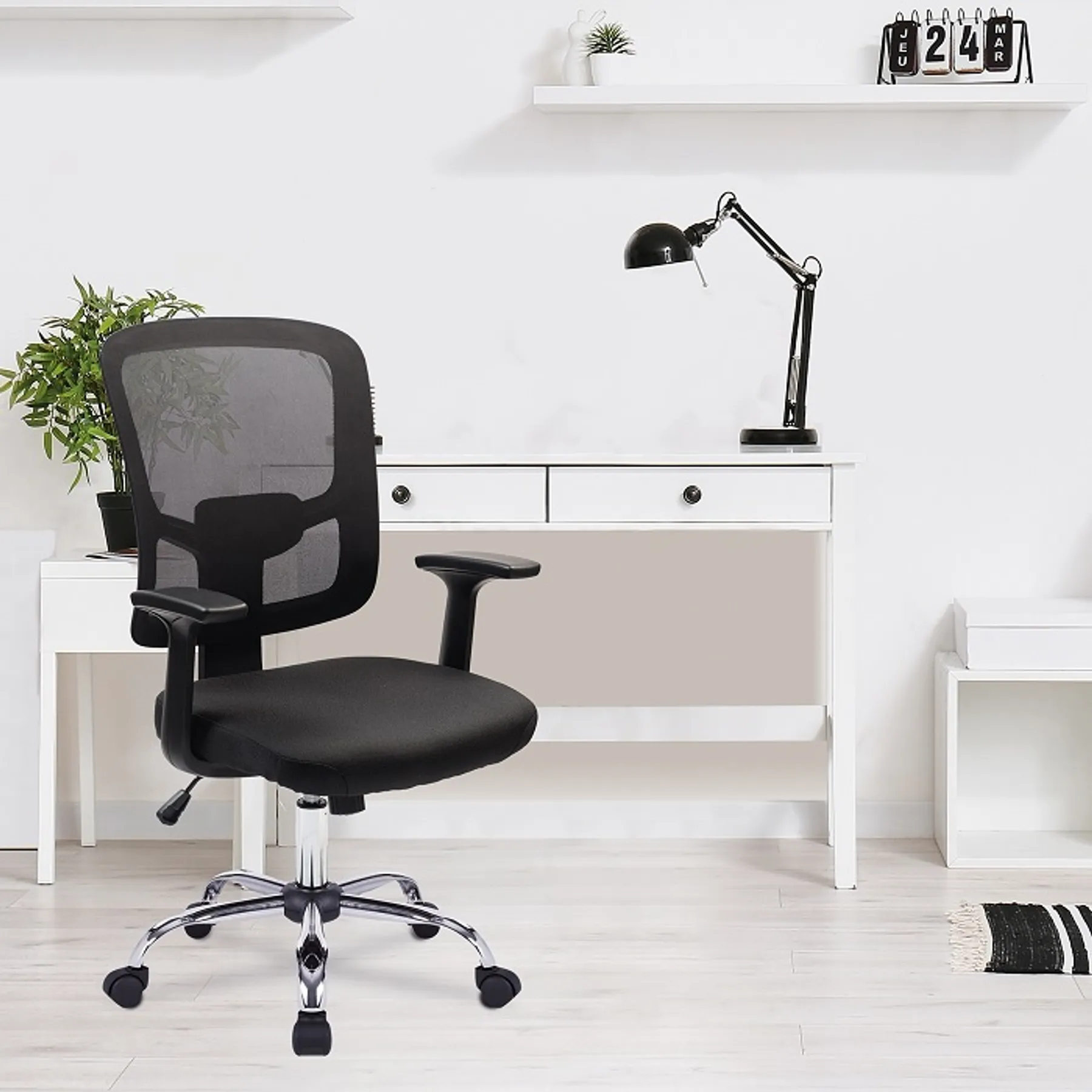 LOF Direct Crusader Mesh Back Office Chair Nautilus BCM S550 BK Roomshot