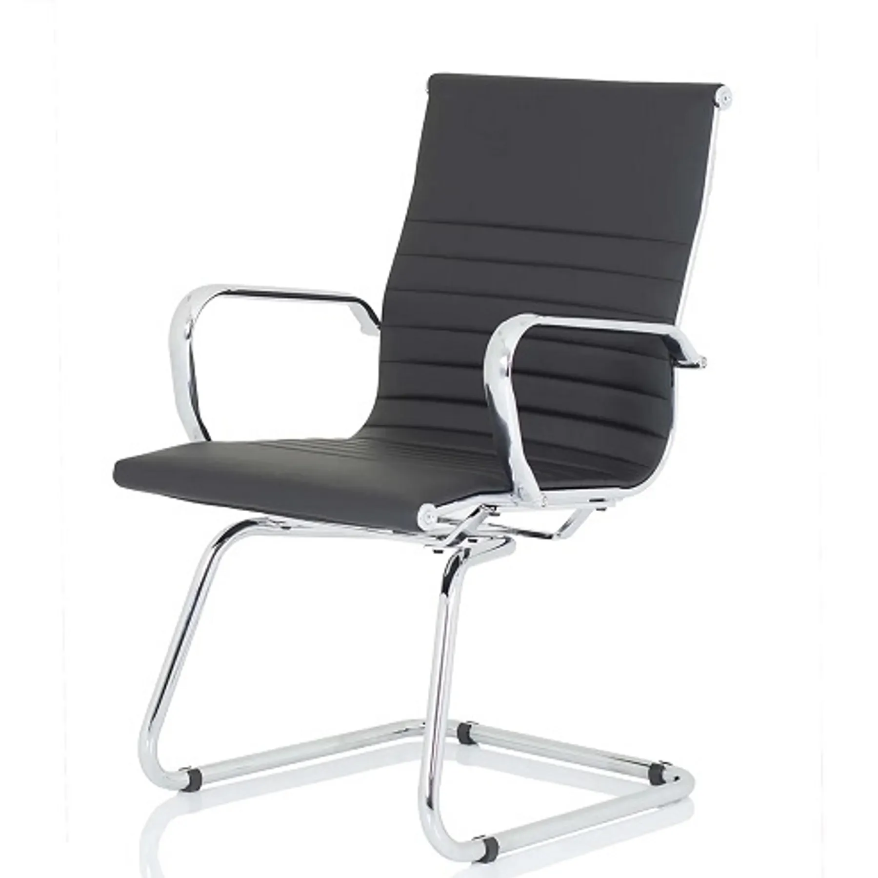 LOF Direct Dynamic Nola Black Leather Meeting Chairs Angle