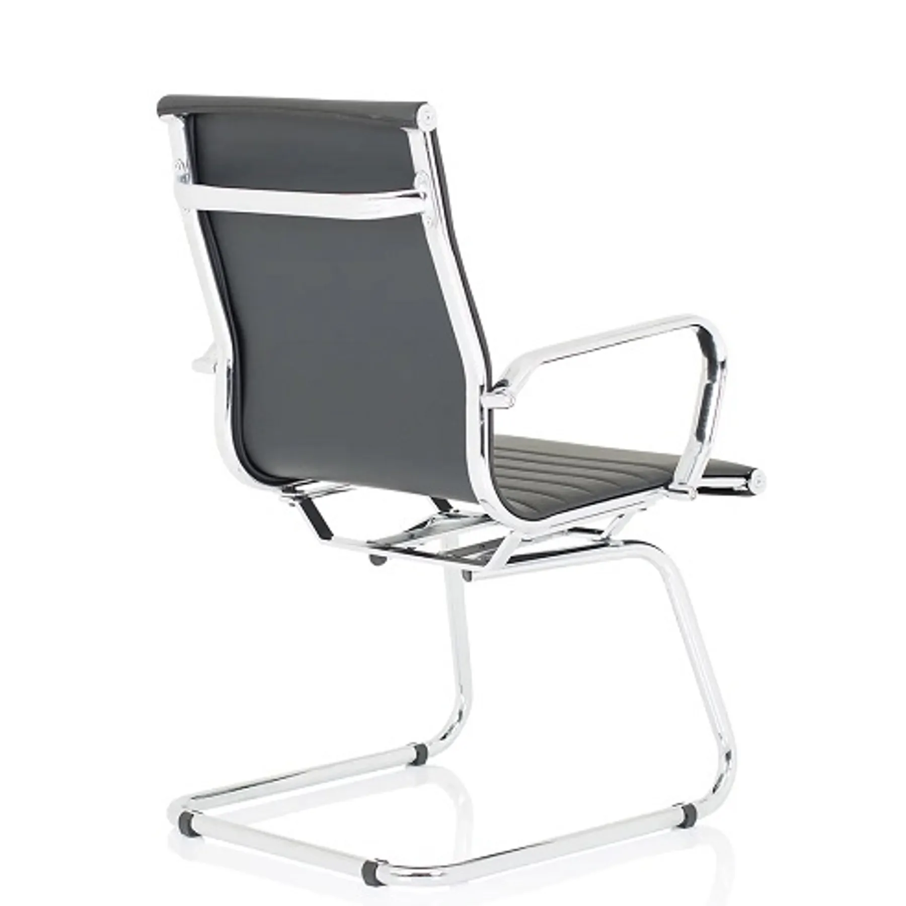 LOF Direct Dynamic Nola Black Leather Meeting Chairs Back Angle