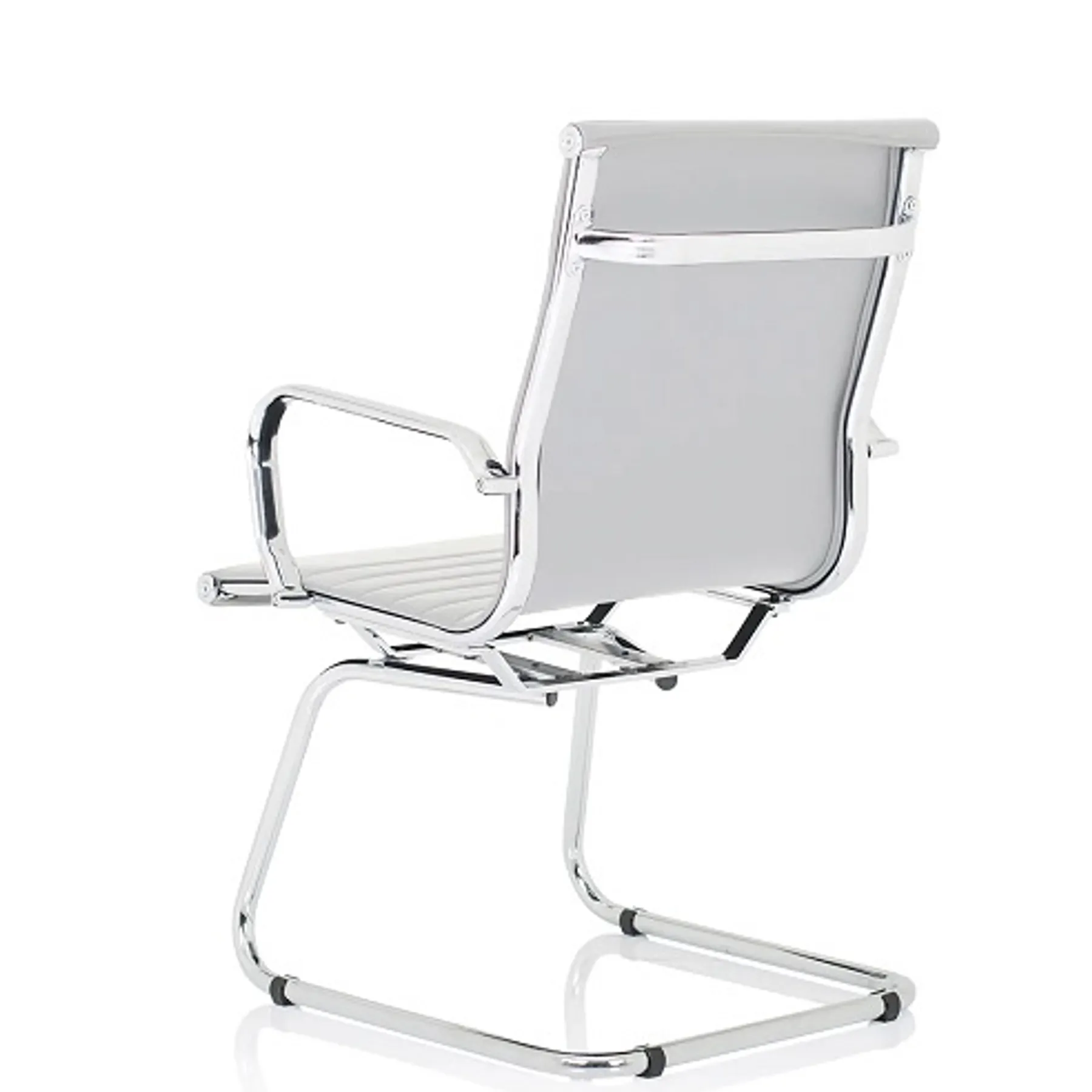 LOF Direct Dynamic Nola White Leather Meeting Chairs Back Angle