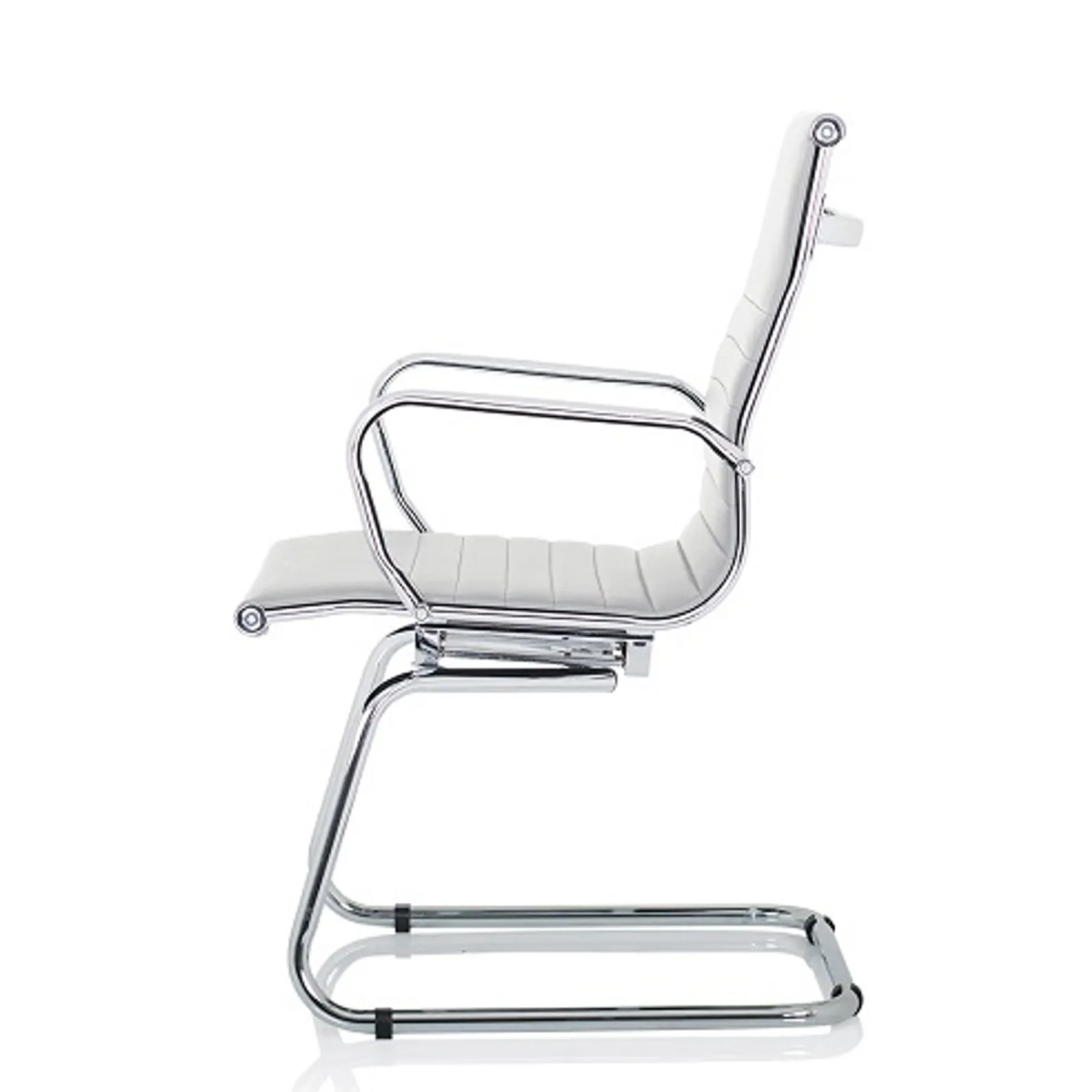 LOF Direct Dynamic Nola White Leather Meeting Chairs Side