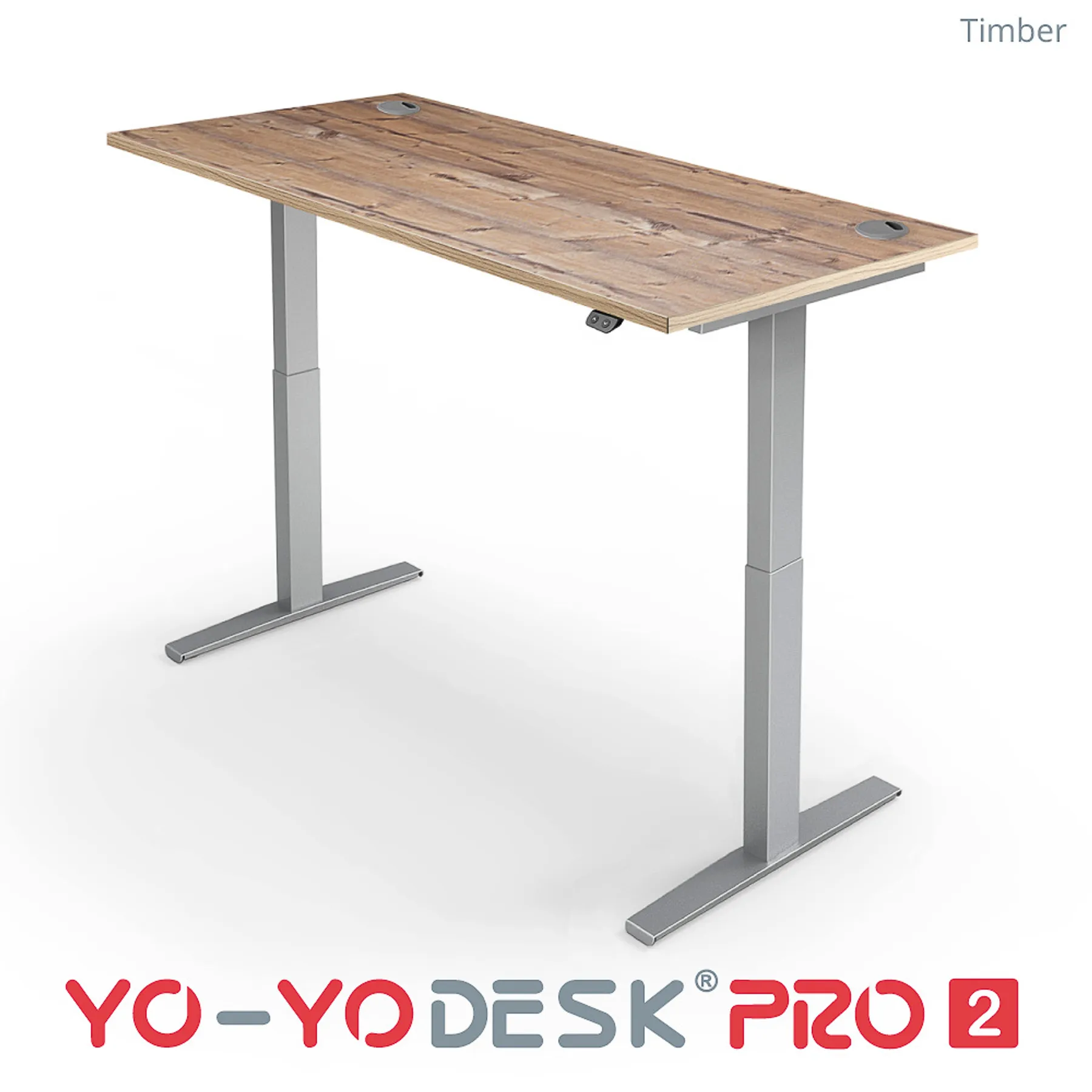 Lof direct yoyo desk pro 2 Chrome frame Timber top