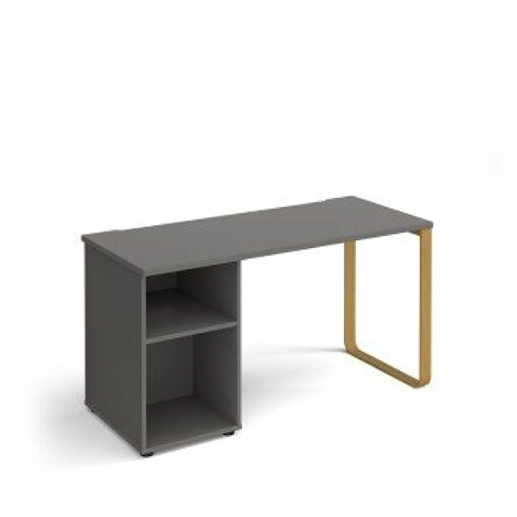 LOF DAMS cairo sleigh frame desk with pedastal grey