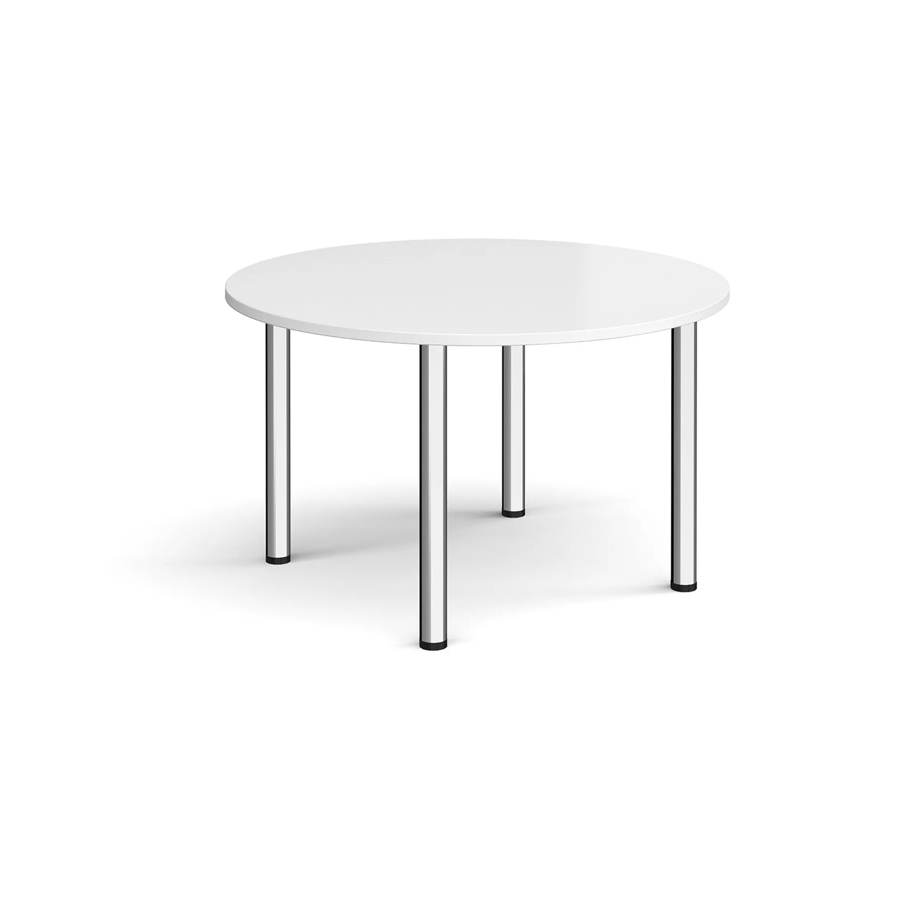 LOF Direct Dams Circular Meeting Table Radial Leg White Table Chrome 1200