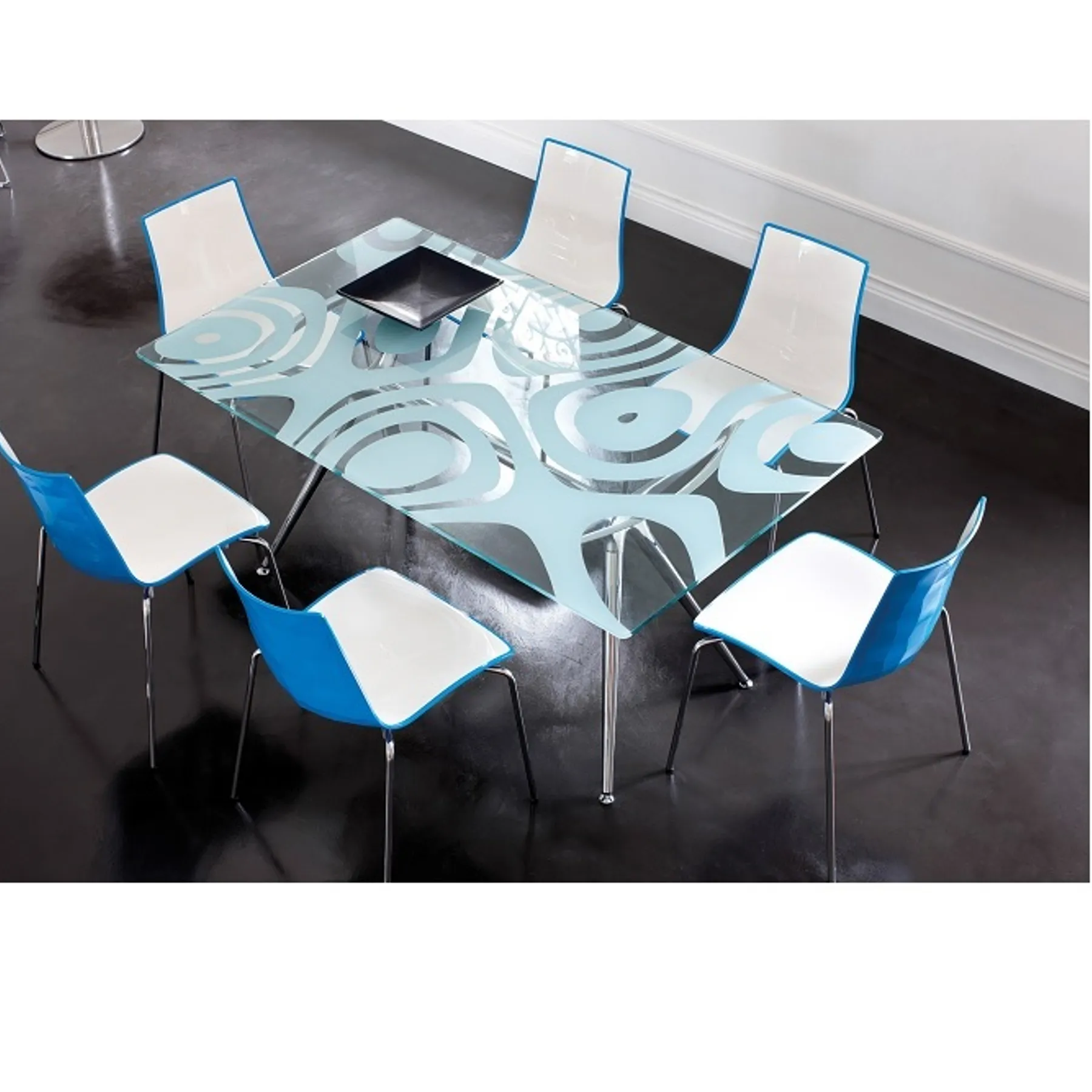 LOF Direct Dams Gecko Shell Dining Chairs CH8301 Blue Roomset
