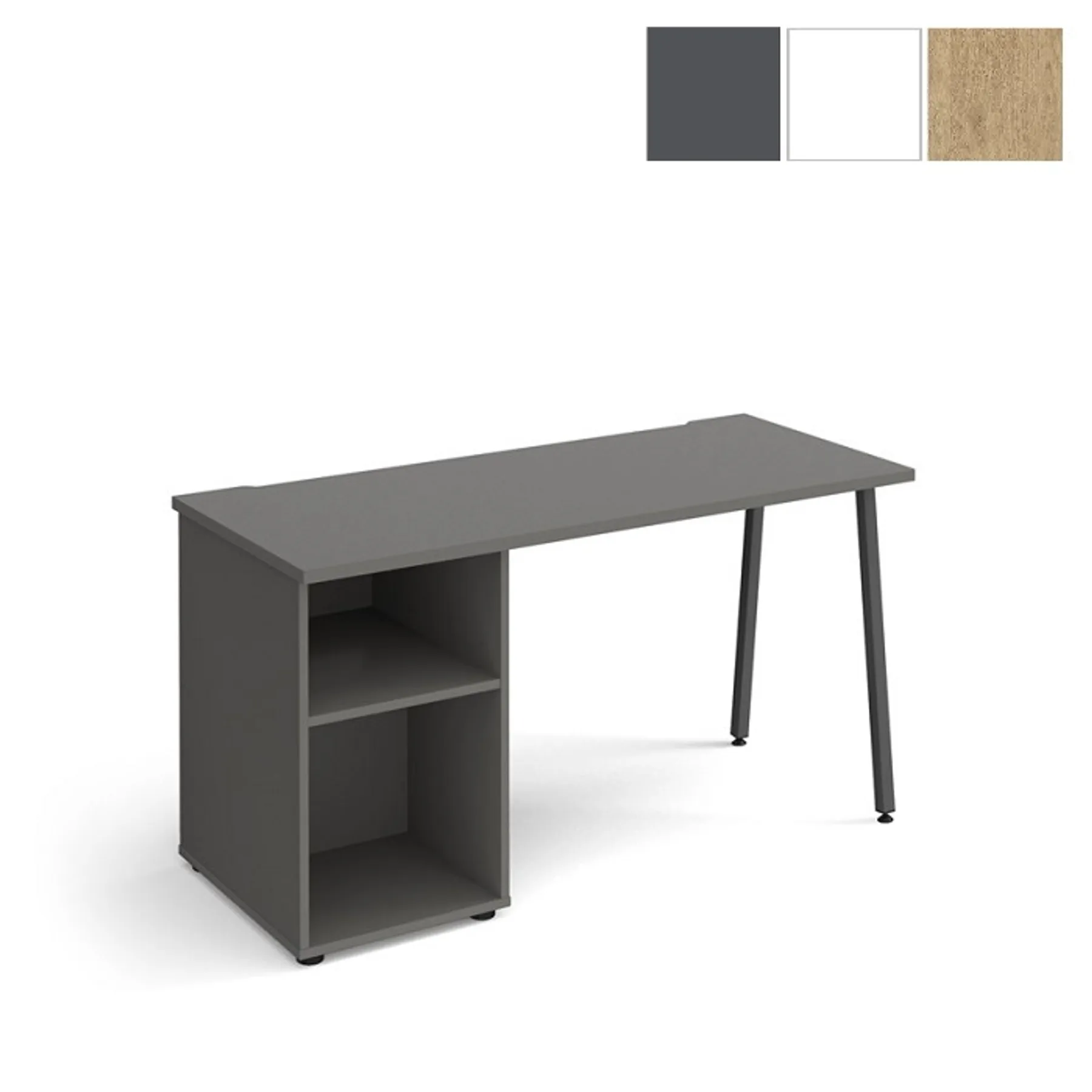 LOF Direct Dams Sparta A Frame Home Office Desk Onyx Grey Pedestal Finishes