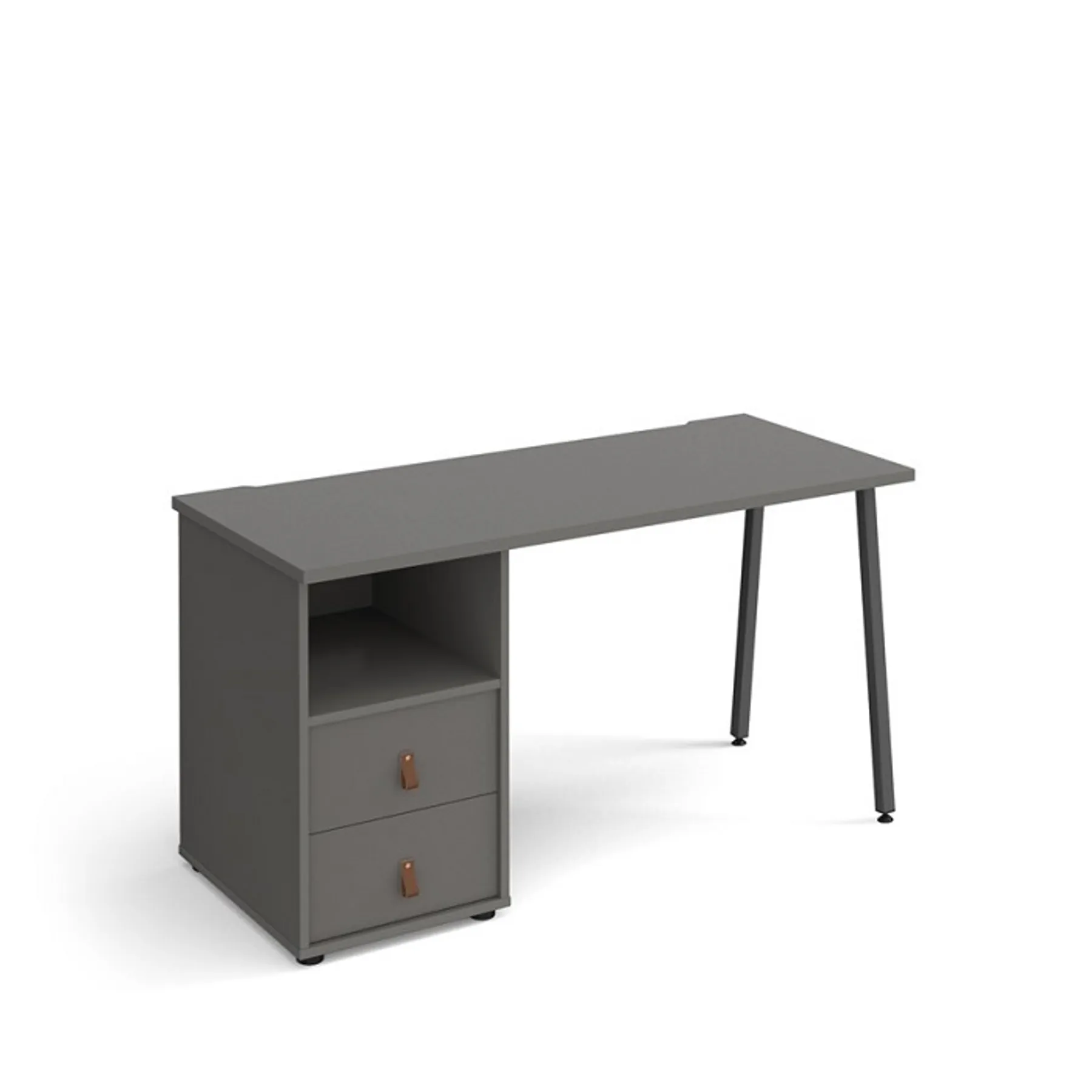 LOF Direct Dams Sparta A Frame Home Office Desk with Drawers Grey GREY Drawers