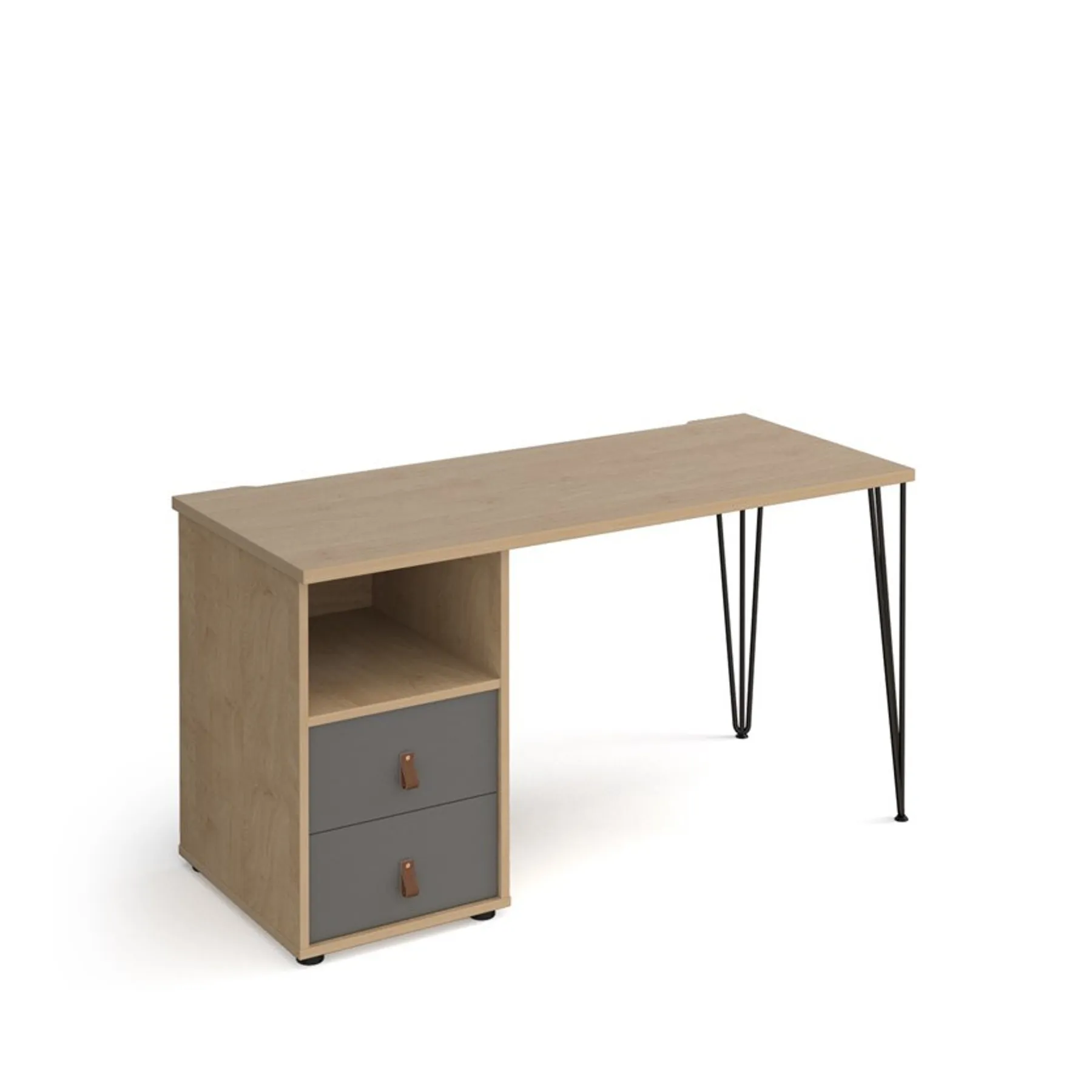 LOF Direct Dams Tikal Hairpin Home Office Desk with drawers Oak Grey TK614 P D