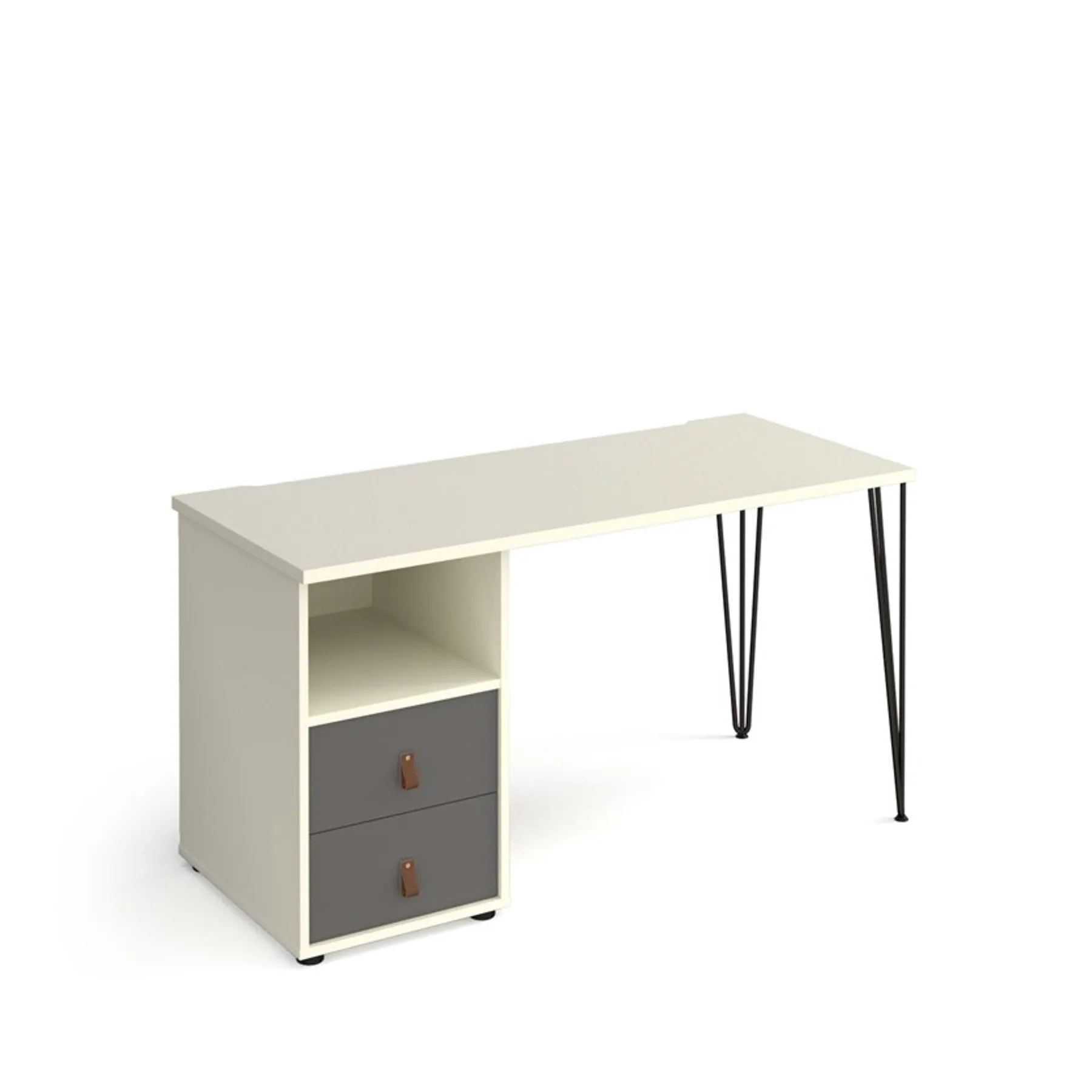 LOF Direct Dams Tikal Hairpin Home Office Desk with drawers White Grey TK614 P D