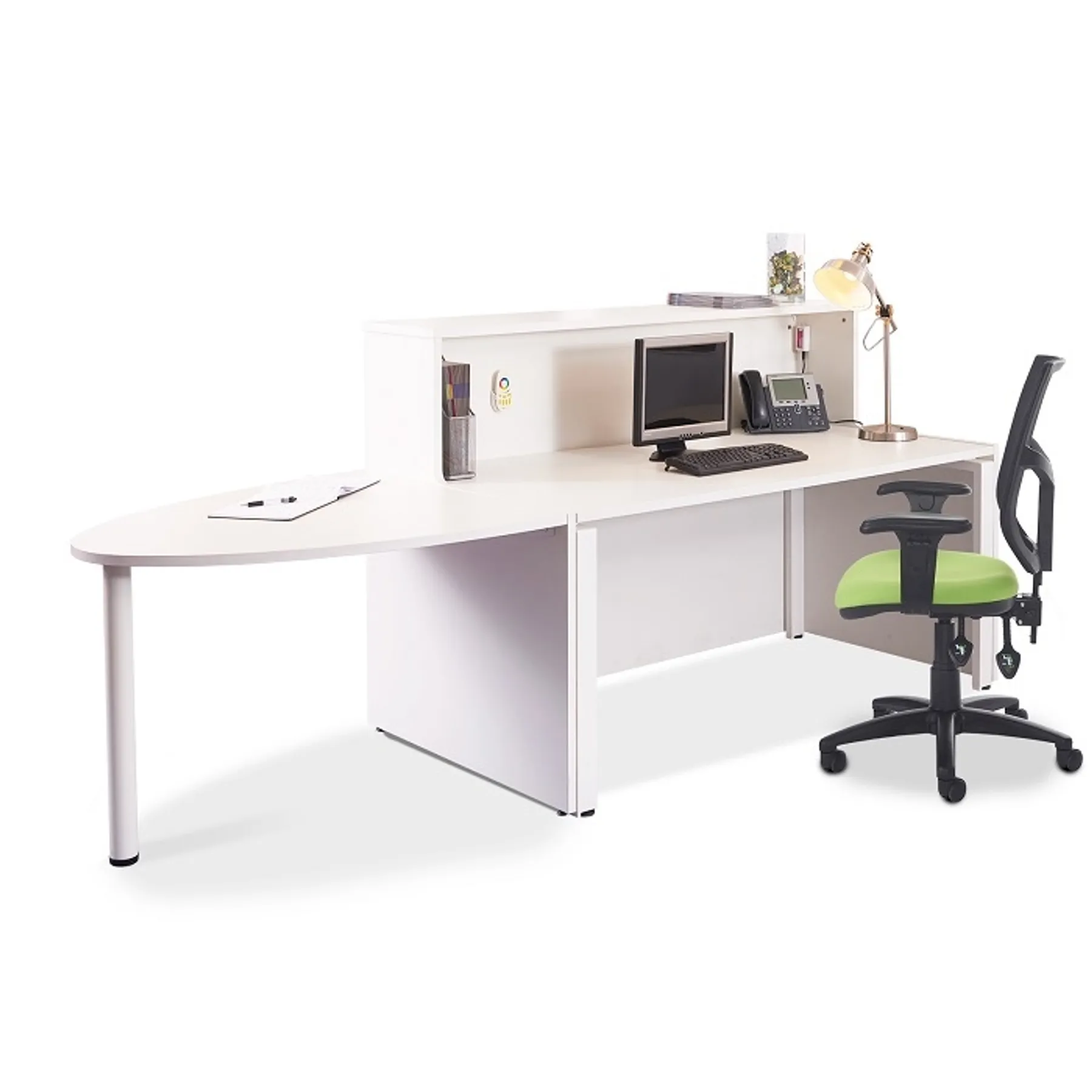 LOF Direct Dams Welcome Reception Desk White WRD14 WRD16 with accessories