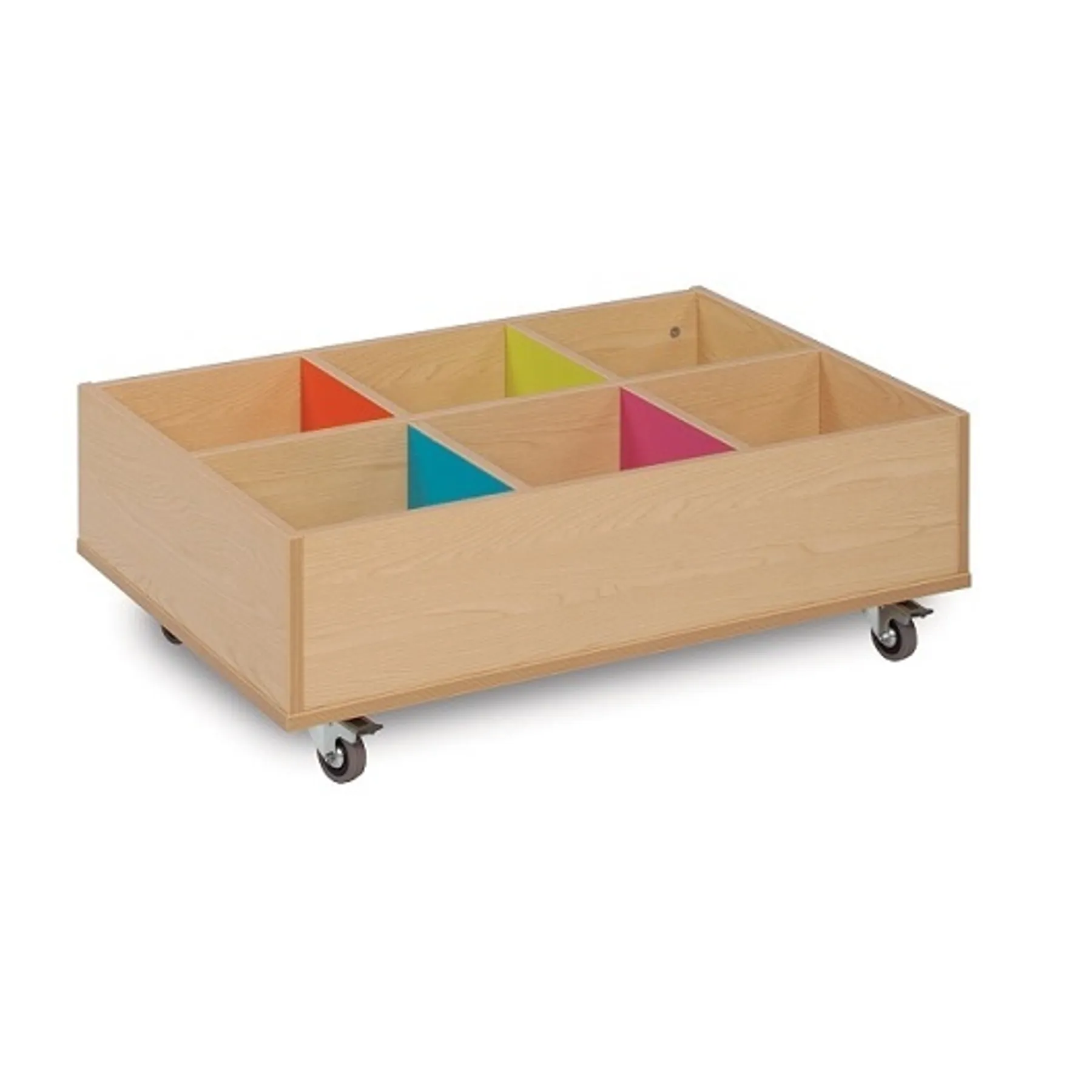 LOF Direct Monarch Bubblegum Storage 6 Bay Kinder Box with Wheels MEQ9013 Library Furniture
