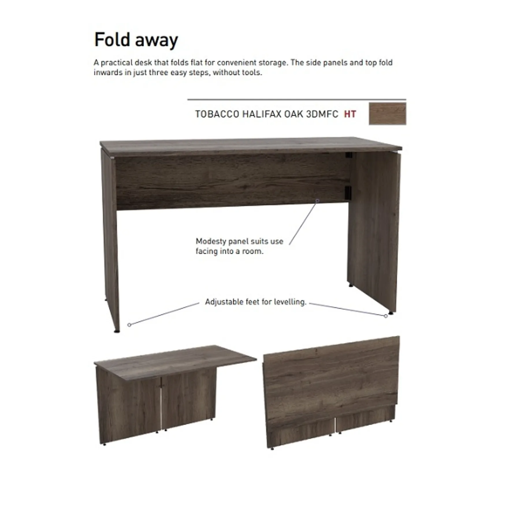 LOF Direct Sven Ambus Folding Home Desk Folded Desk Diagram