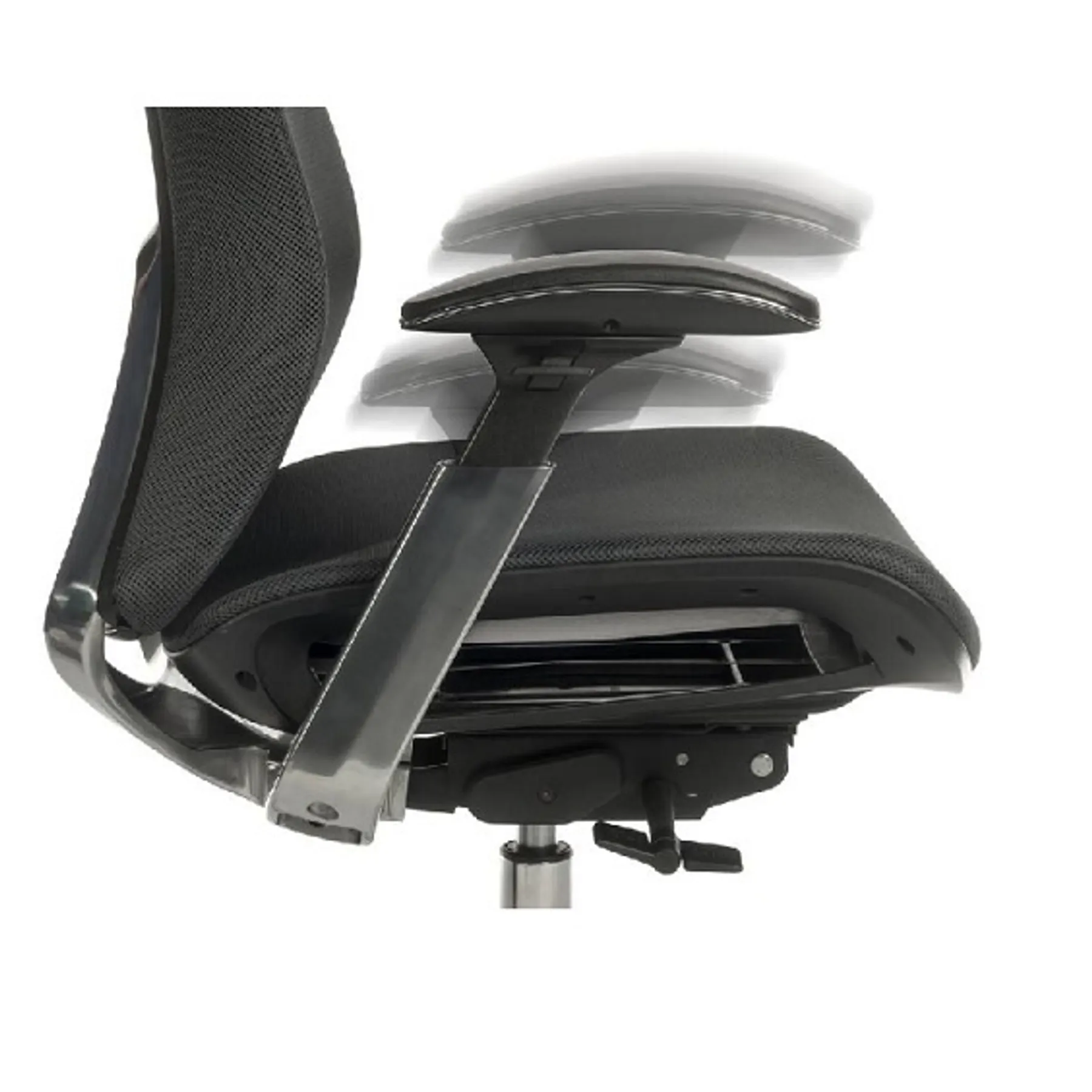 LOF Direct Teknik Quantum Black Mesh Back Chair 6966 BLK arms