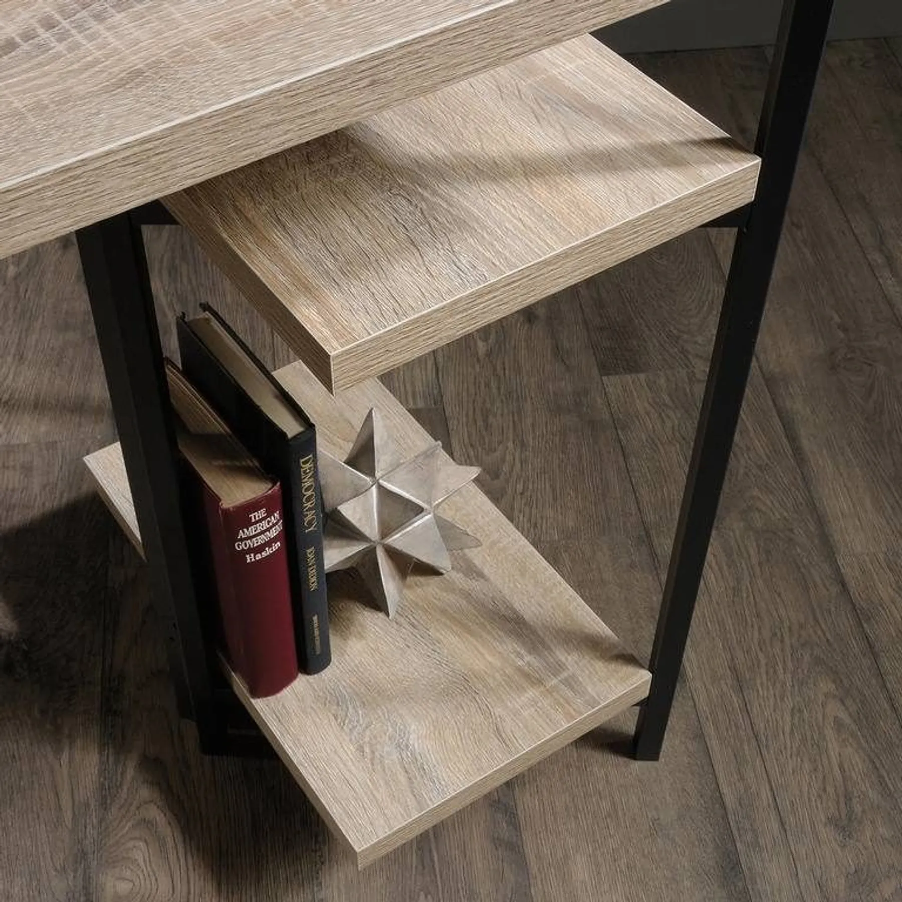 LOF Direct Teknik industrial style chunky bench desk 5422097 charter oak 1