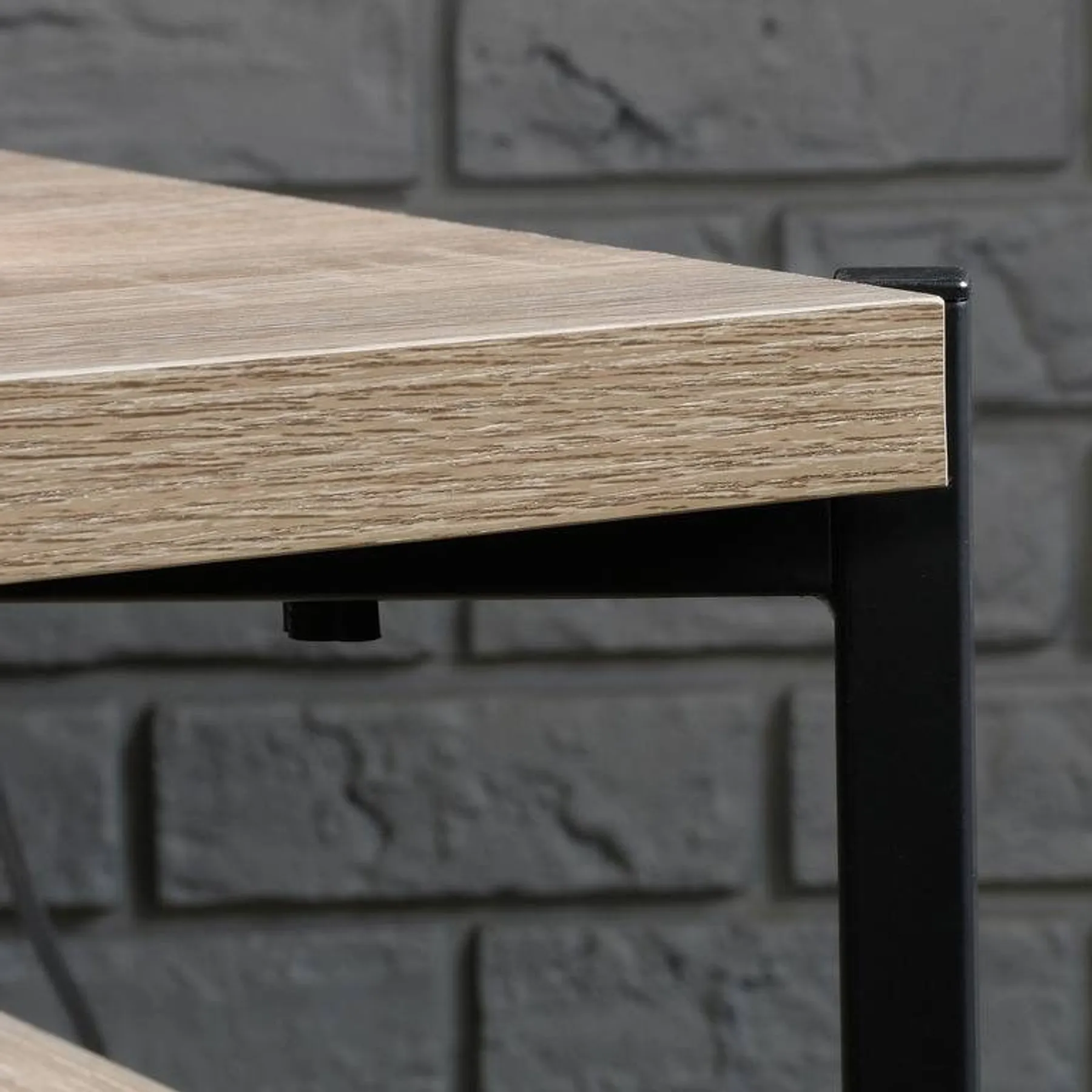LOF Direct Teknik industrial style chunky bench desk 5422097 charter oak 2