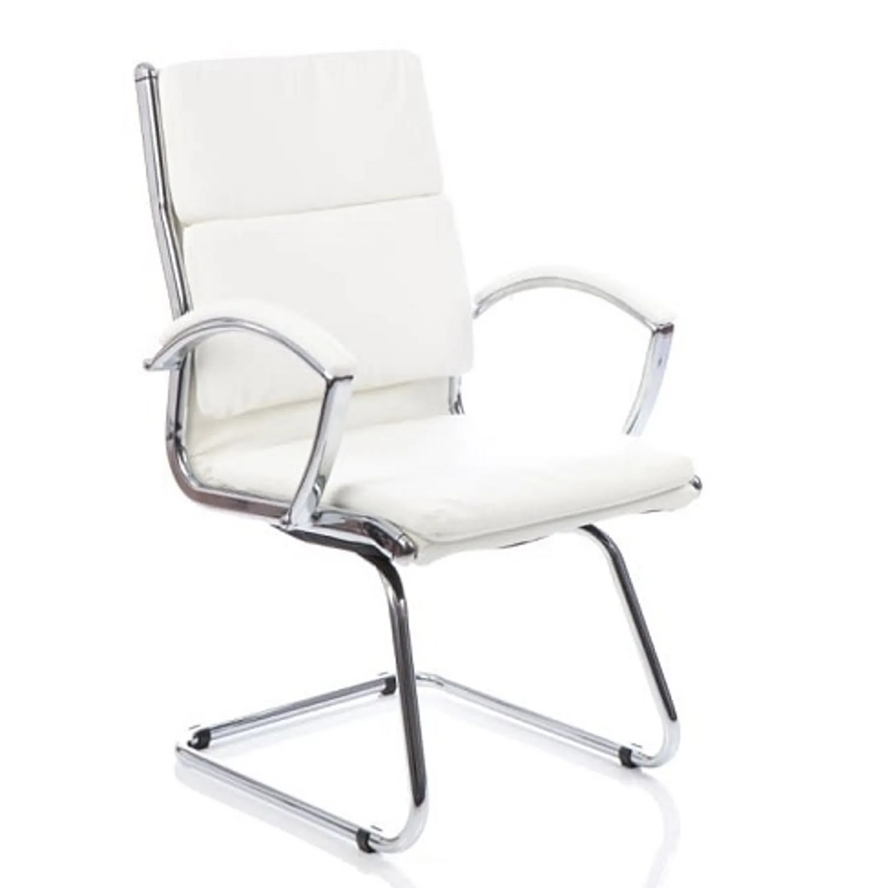 Lof Direct Dynamic Classic white Leather Meeting Chair arm