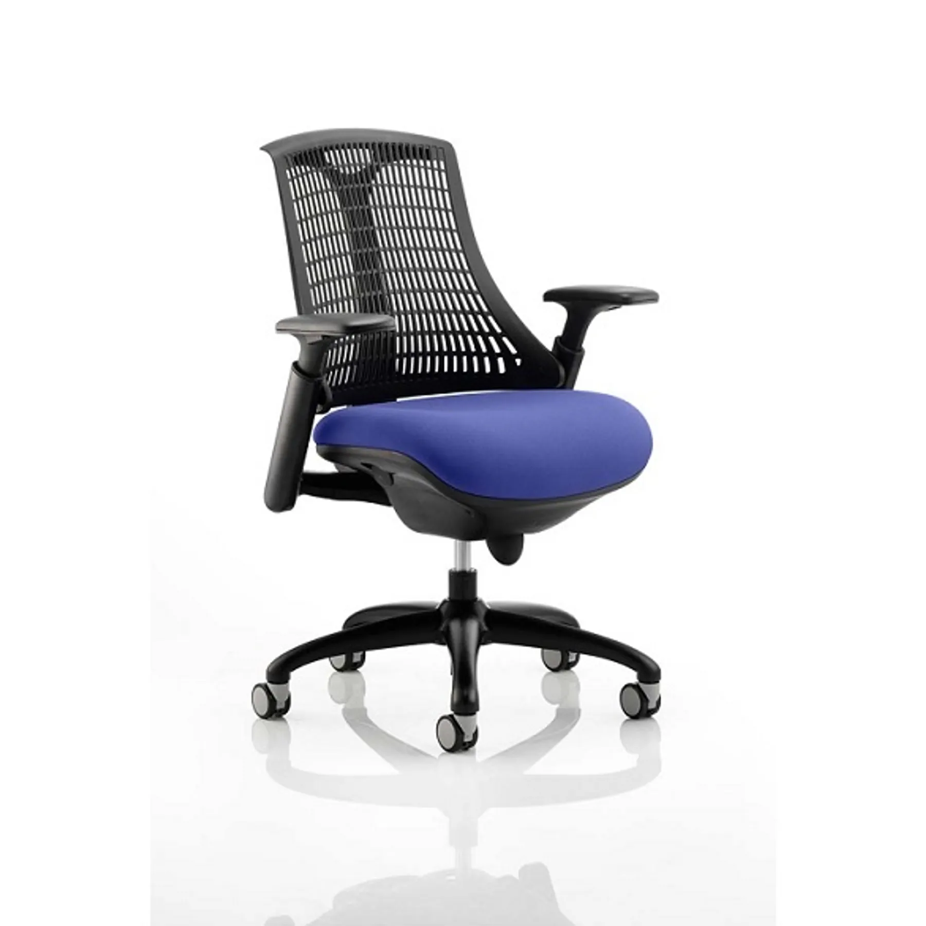 Lof Direct Dynamic Flex black frame chair blue seat KC0108 REDONE