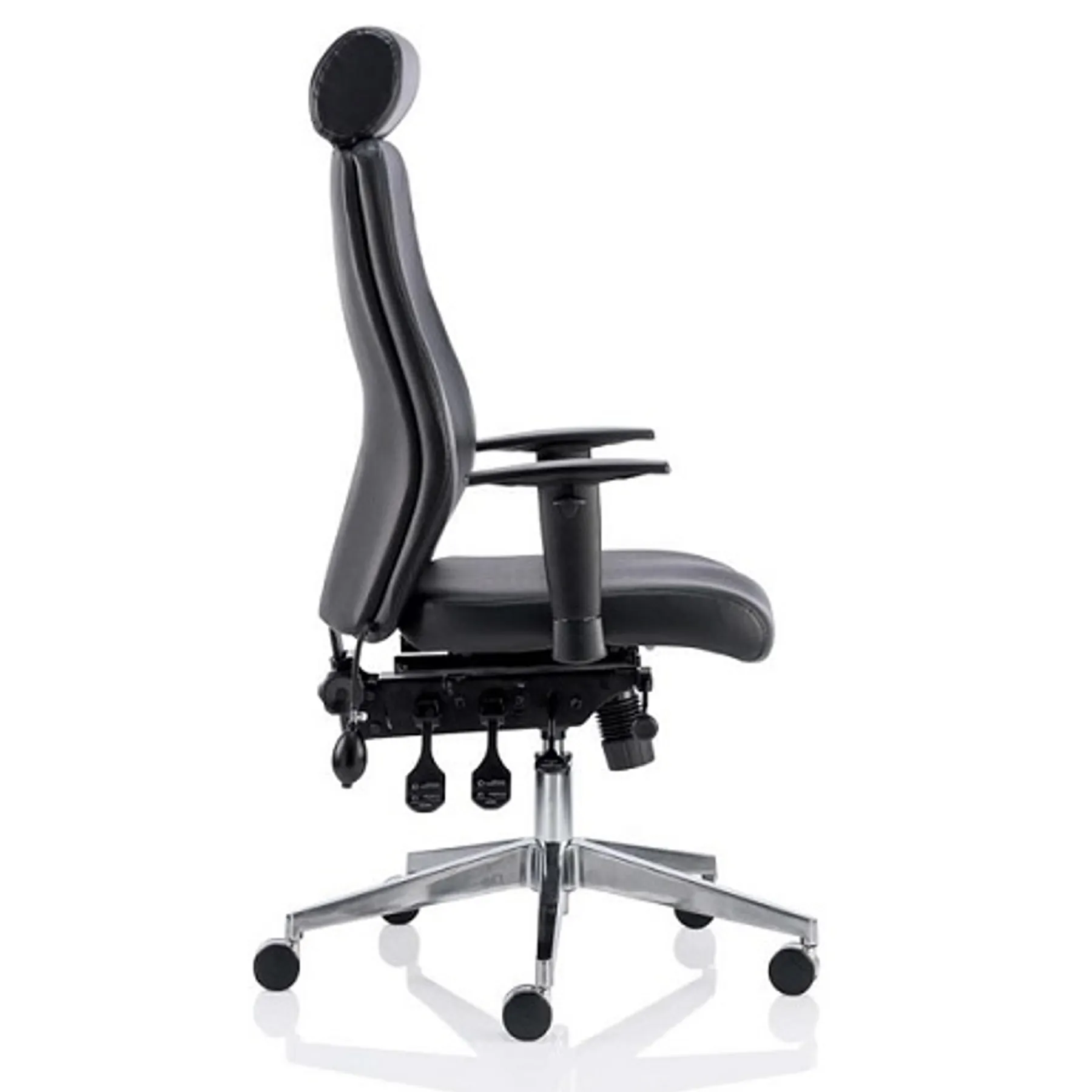 Lof Direct Dynamic Onyx Leather Posture Chair with Headrest side