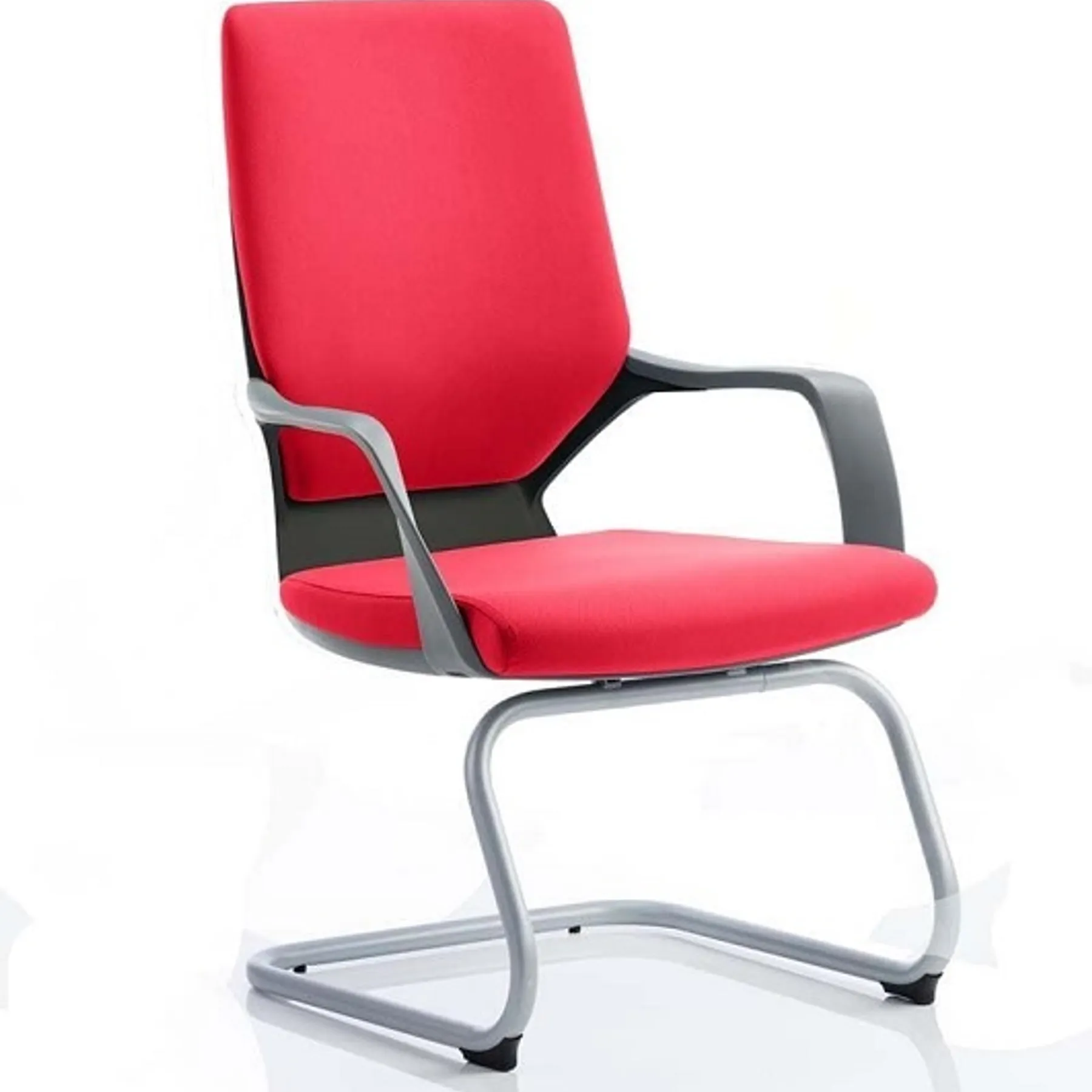 Lof Direct Dynamic Xenon bespoke Meeting Chair red fabric black shell