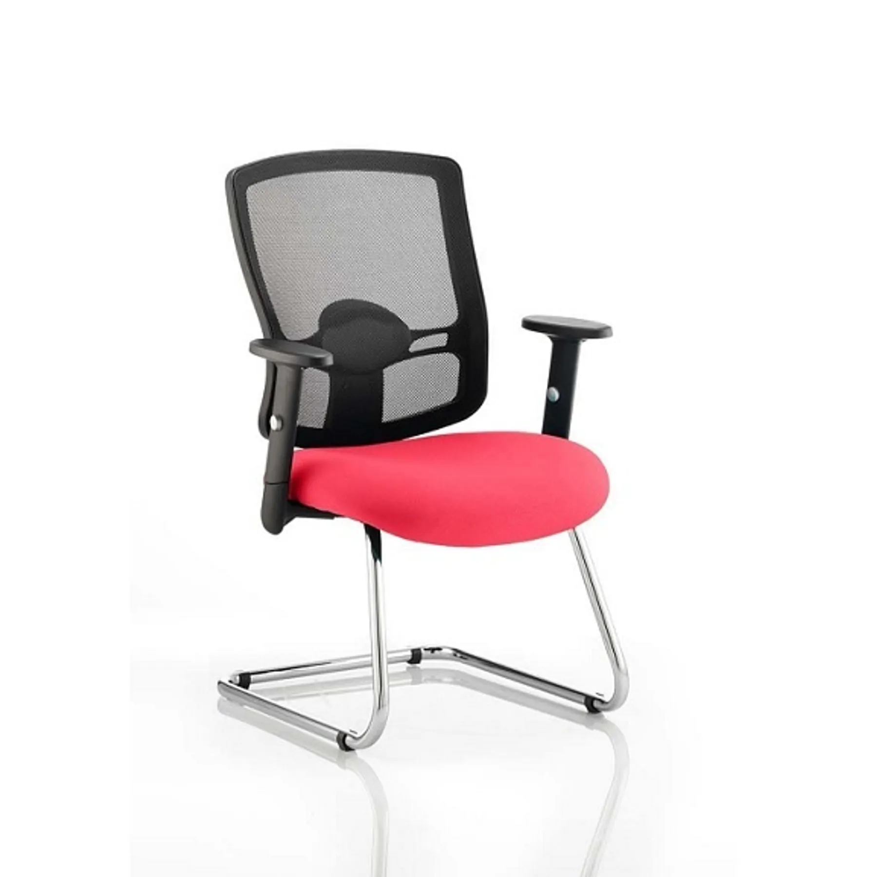 Lof Direct Dynamic portland mesh cantilever meeting chair bespoke red