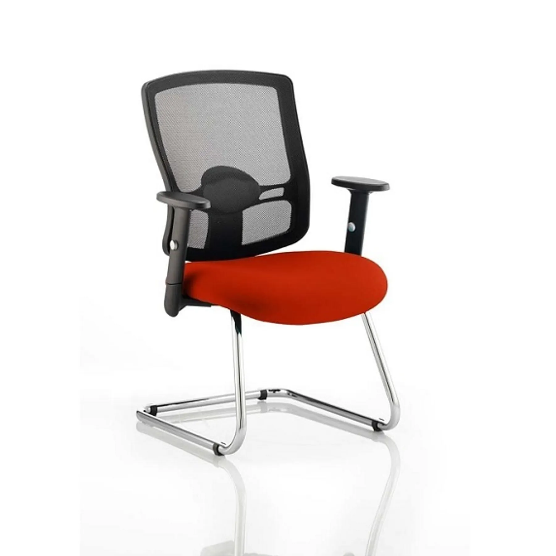 Lof Direct Dynamic portland mesh cantilever meeting chair bespoke tobasco red