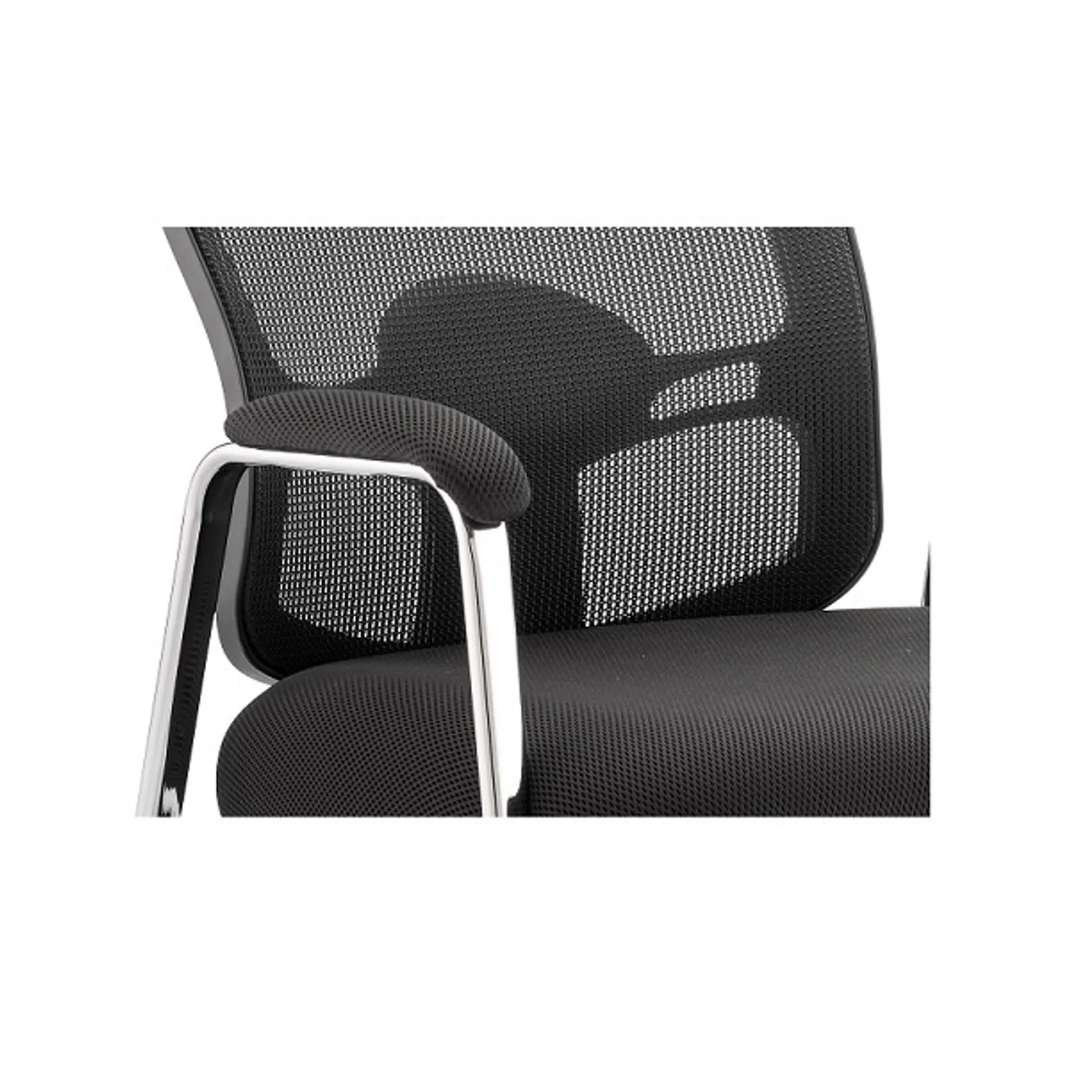 Lof Direct Dynamic portland mesh visitor chair 4 leg black close up