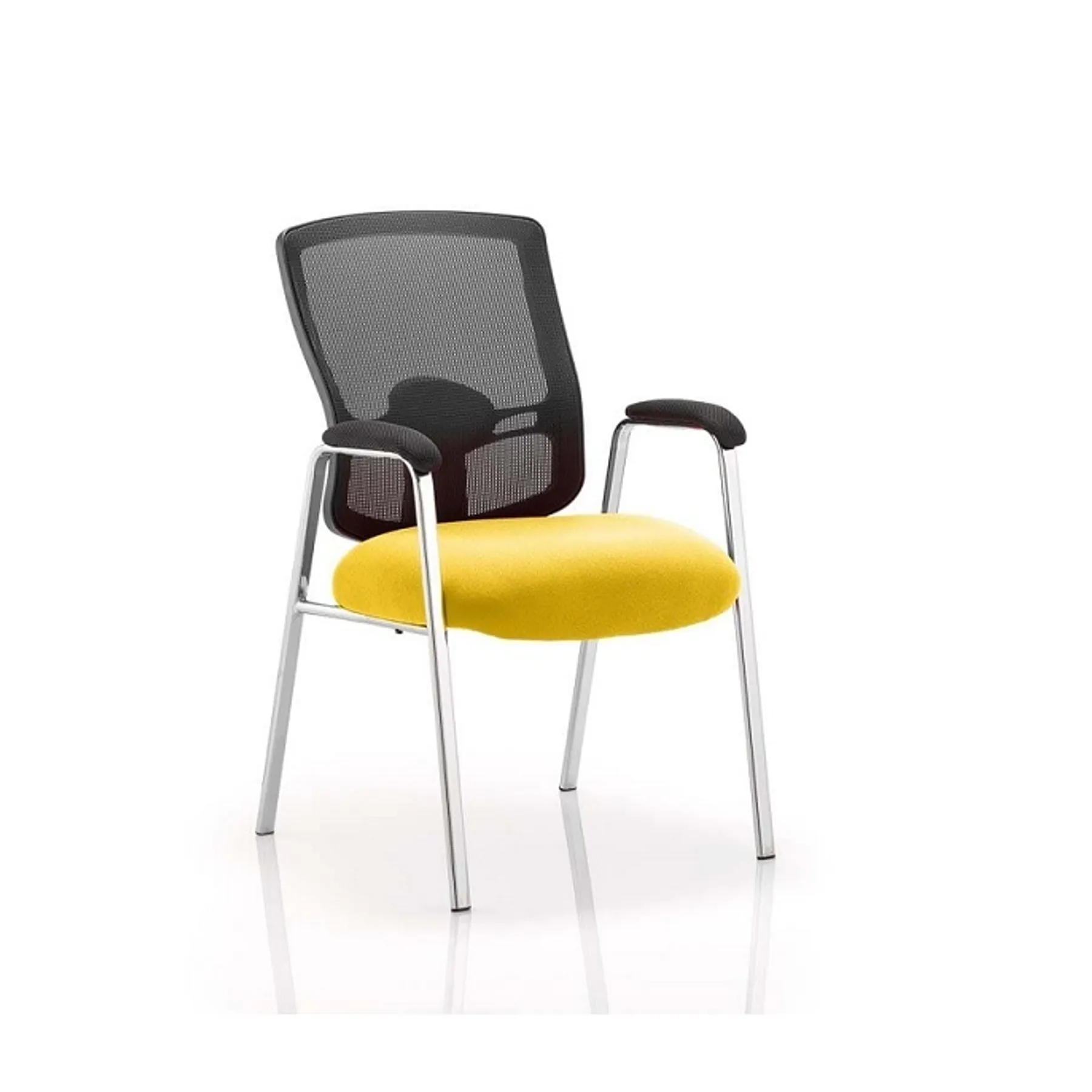 Lof Direct Dynamic portland mesh visitor chair bespoke 4 leg yellow