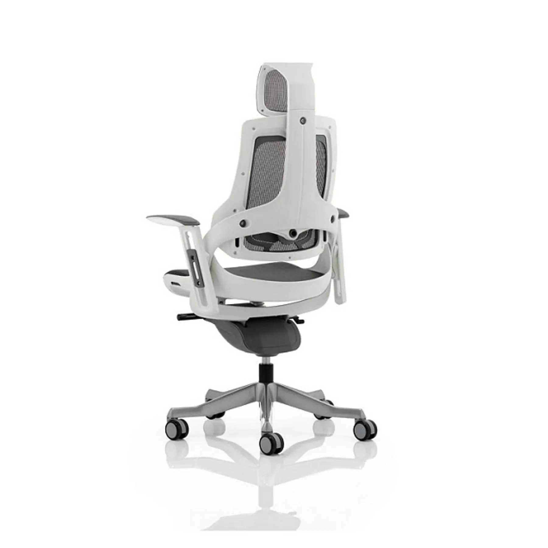 Lof Direct Dynamic zure charcoal mesh white frame executive chair KC0162 rear