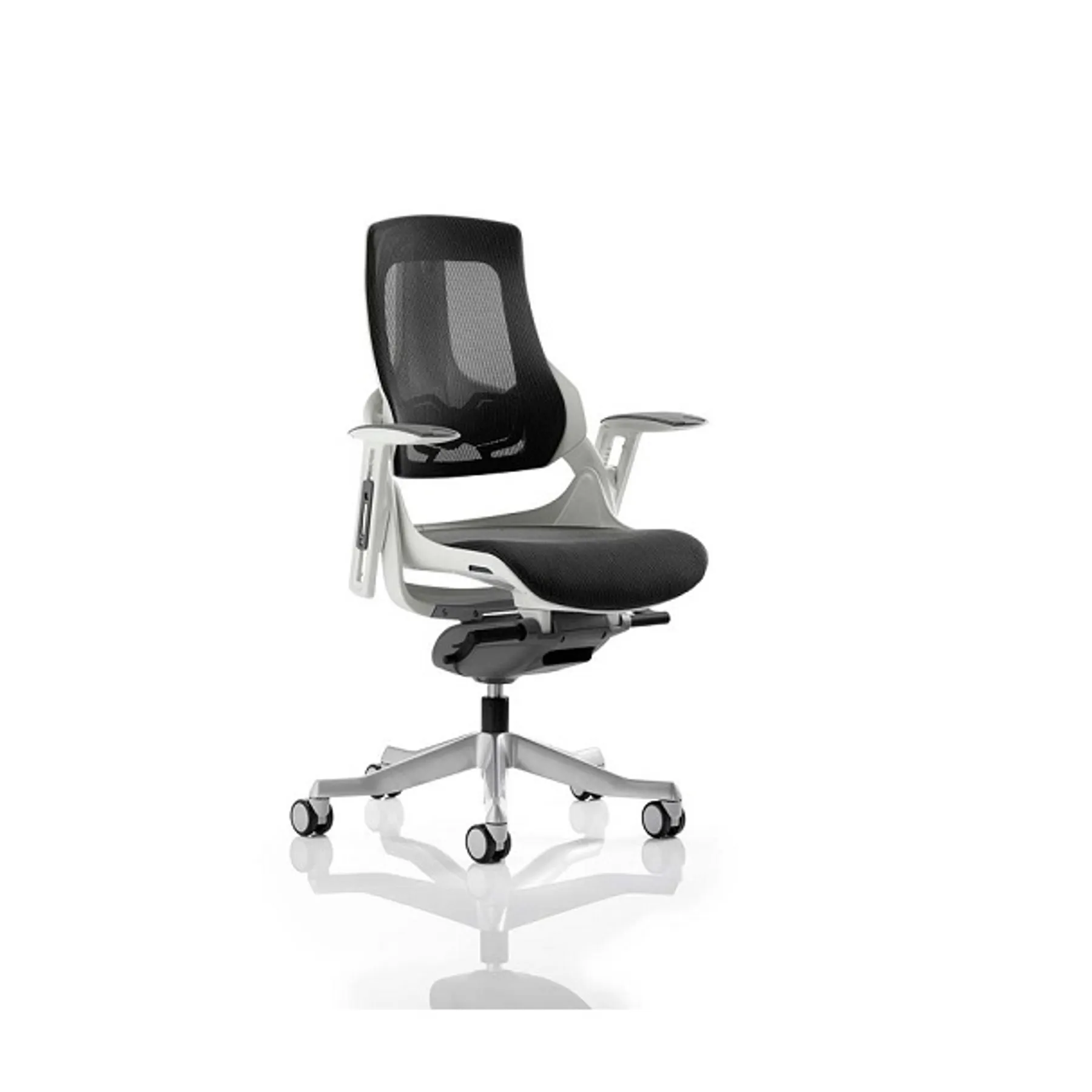 Lof Direct Dynamic zure charcoal mesh white frame executive chair no headrest
