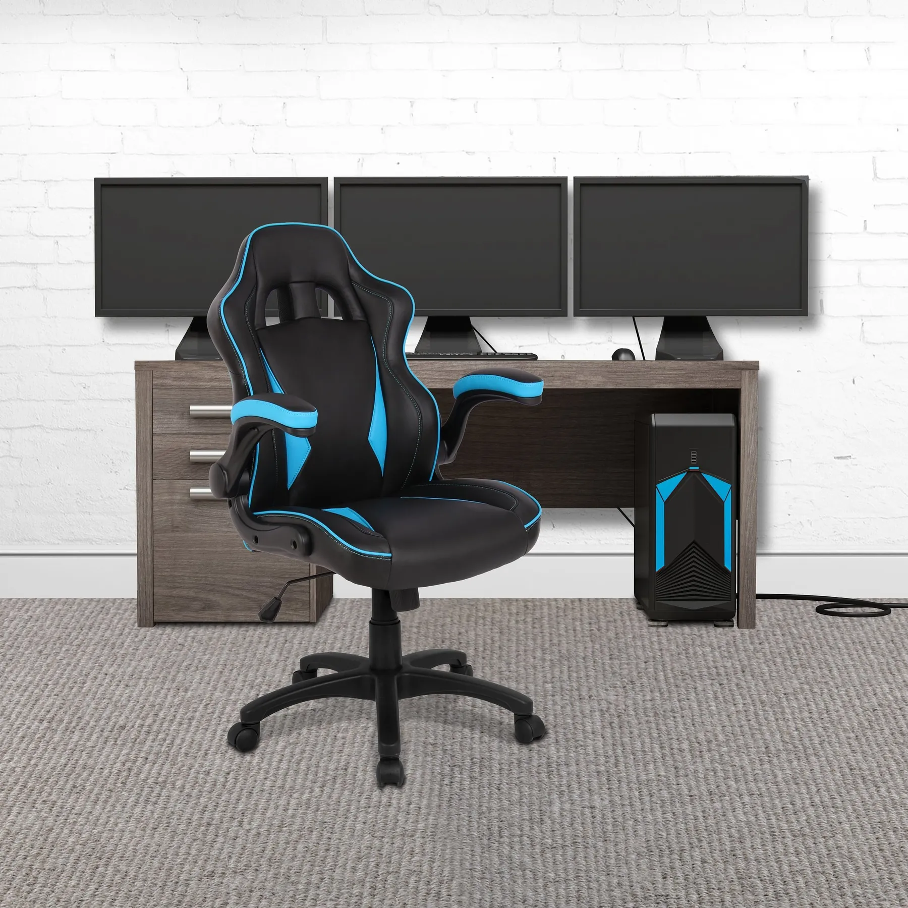 Predator chair blue with desk