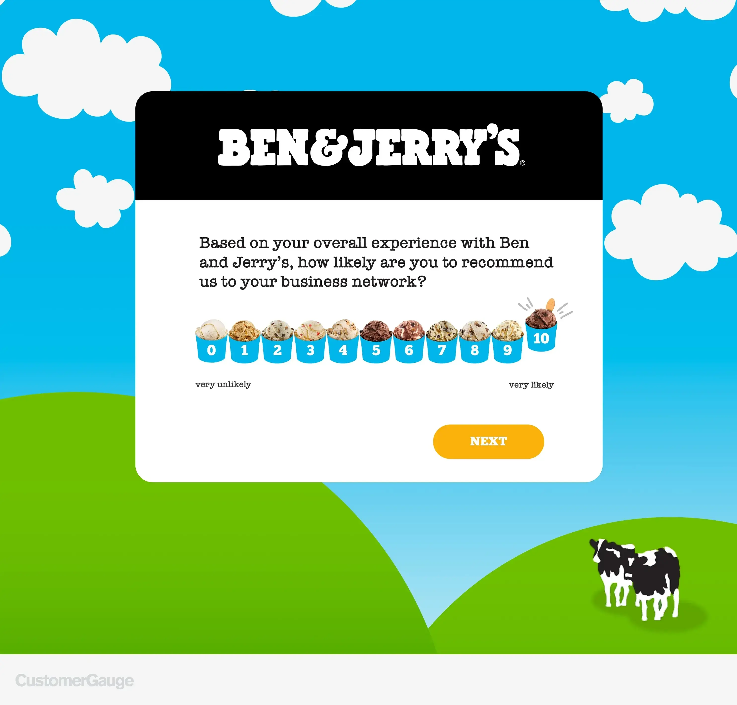 Ben & Jerry's NPS Survey by CustomerGauge