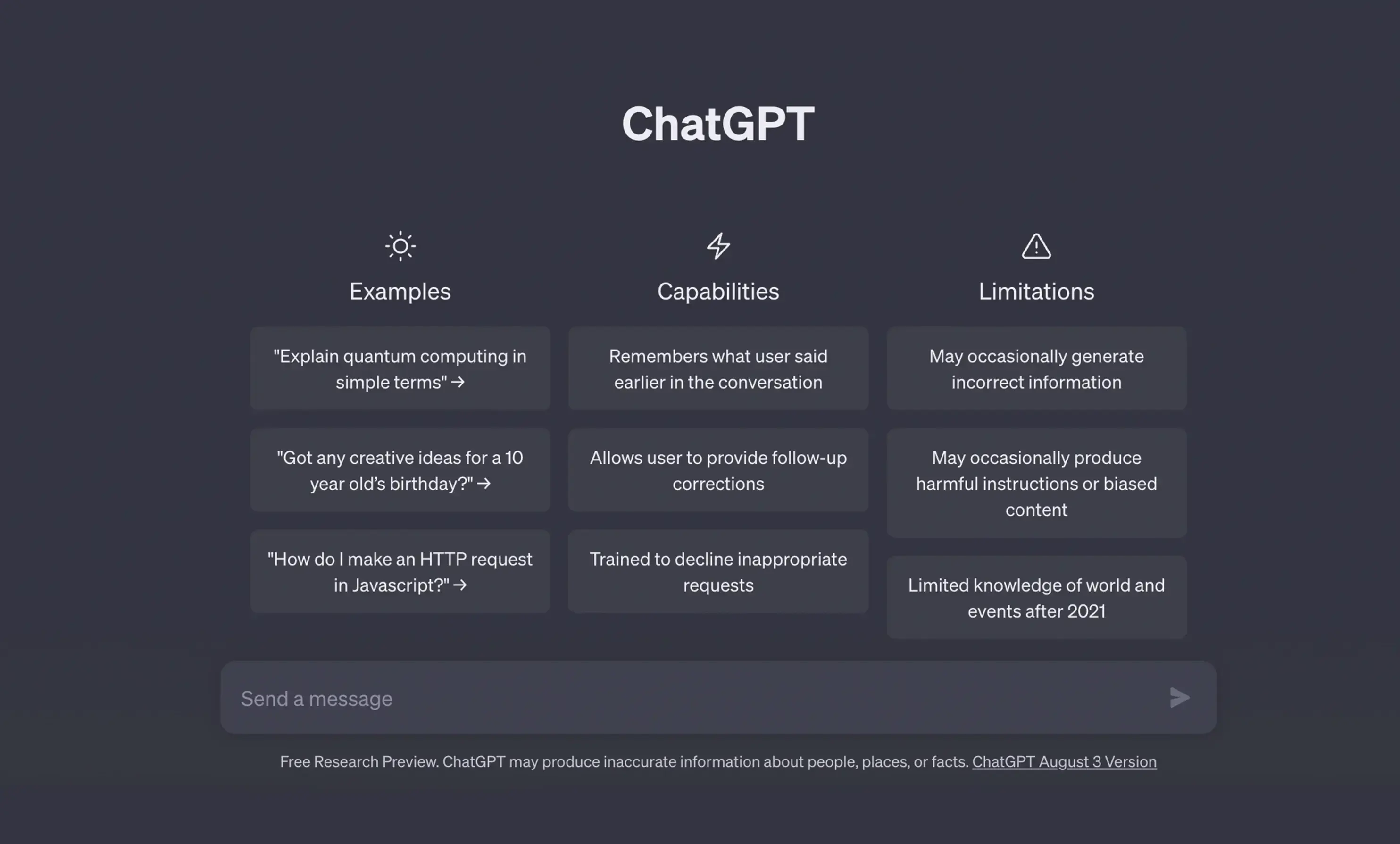 ChatGPT Home Page