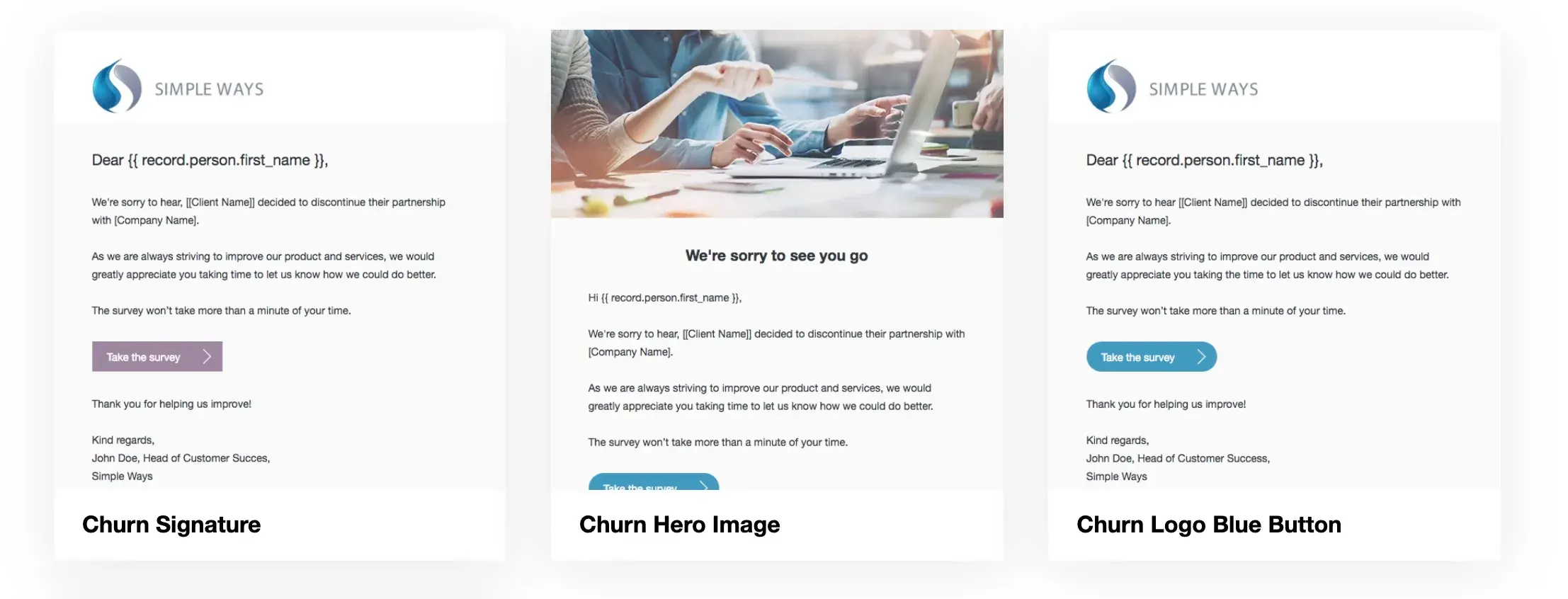 Churn Email Template