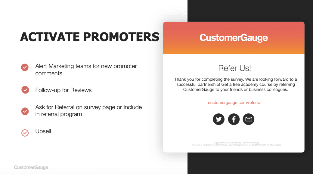 Get referrals with customergauge through your Promoters