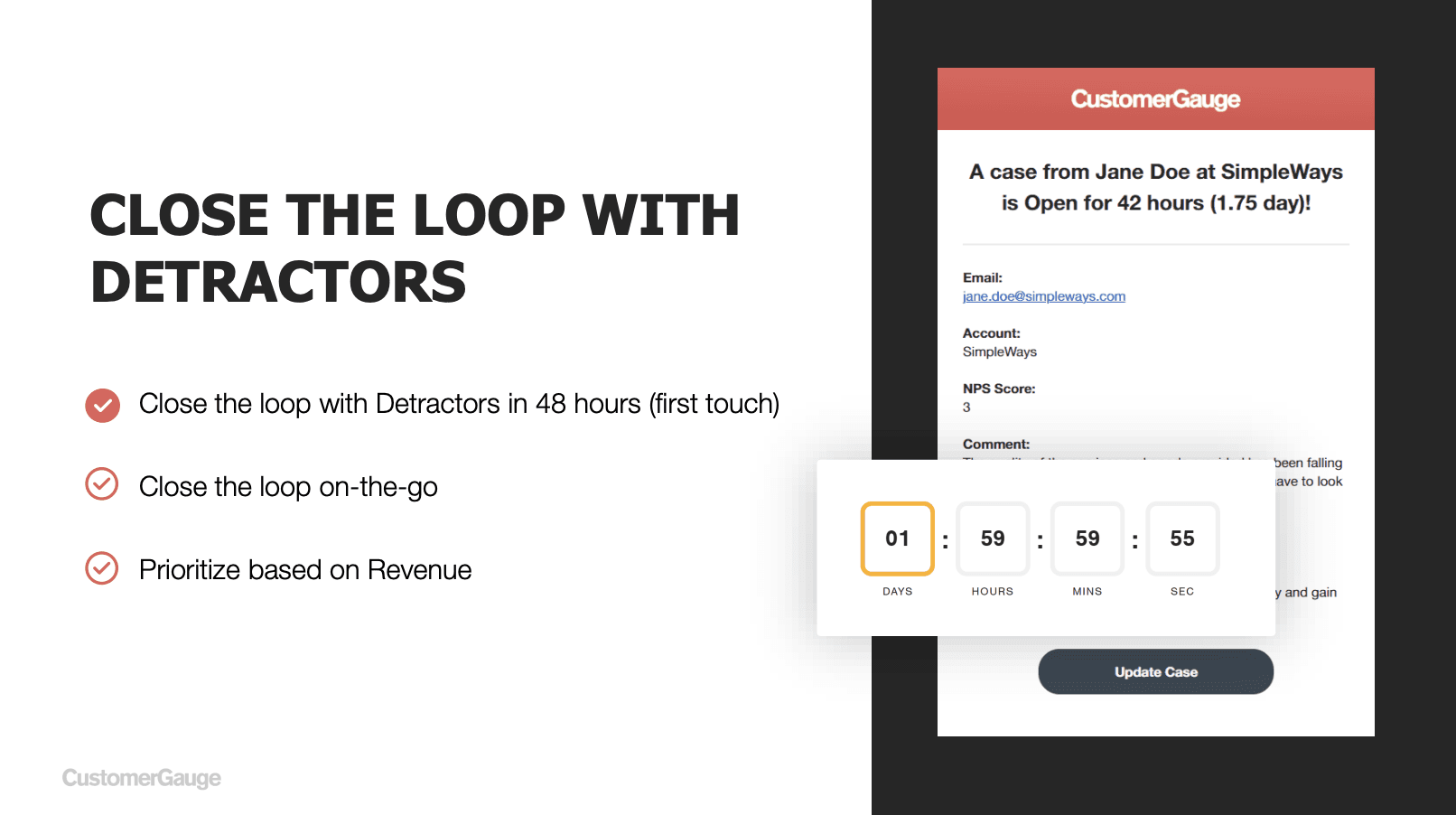 Close the loop fast! with case management