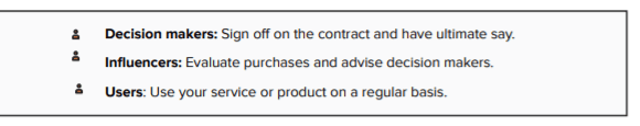 Kinds of stakeholders in any B2B account Kinds of stakeholders in any B2B account